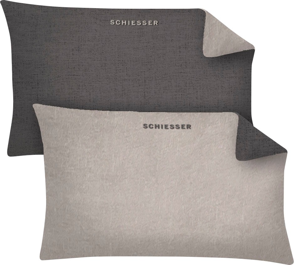 Image of Schiesser Kissenbezüge »Schiesser Feinbiber Doubleface Kissenhüllen 2er Pack«, (2 St.), mit toller Wendeoptik bei Ackermann Versand Schweiz