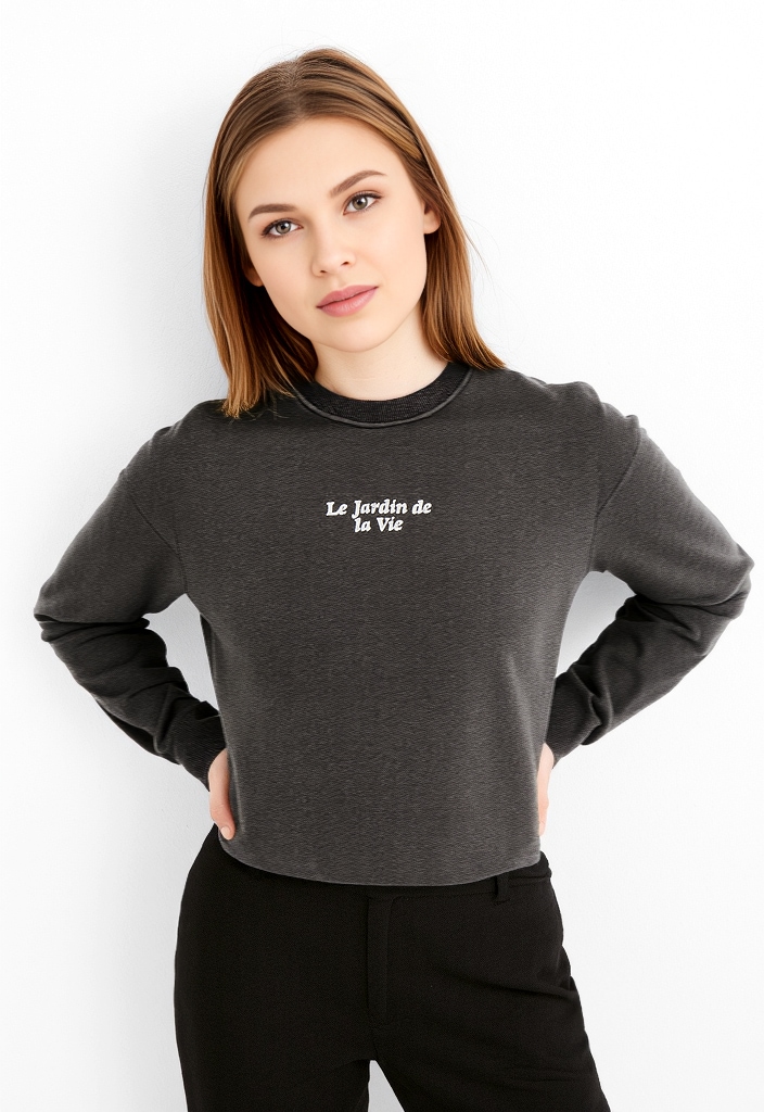 Image of ONLY Sweatshirt "ONLLUCINDA L/S FLOWERS O-NECK UB SWT"