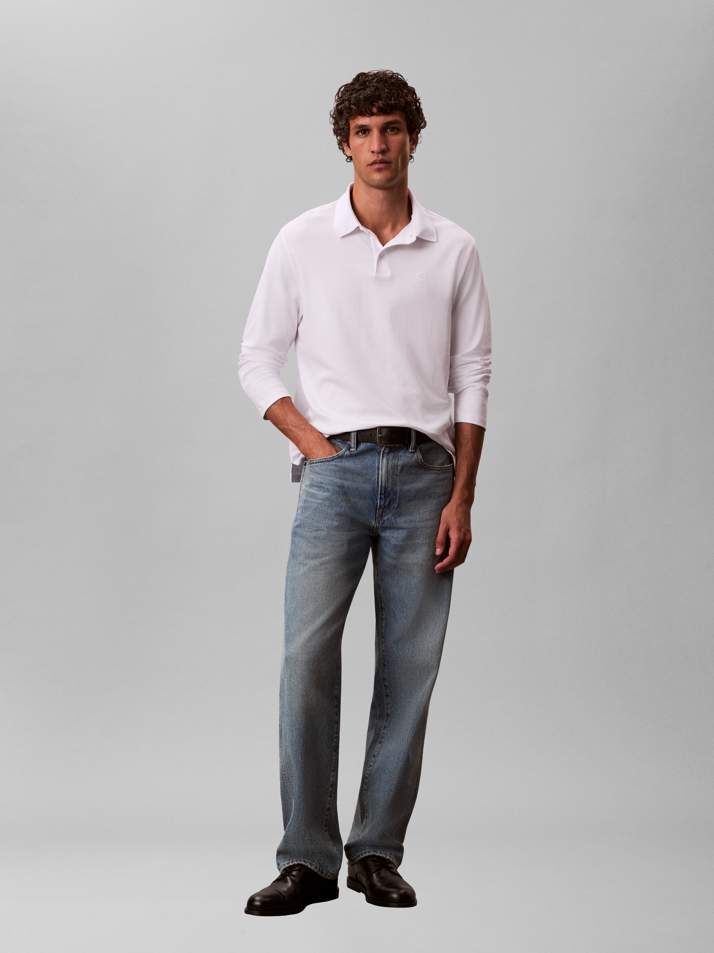 Calvin Klein Polo à manches longues »LS SUPIMA COTTON SOLID POLO« regular fit mit Rundhalsausschnitt