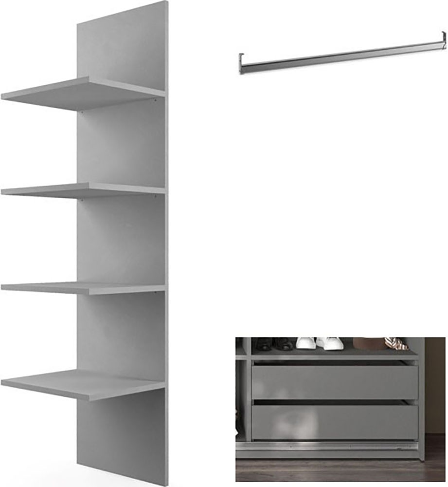 Home affaire Compartimentage intérieur »Jupiter – Steingrau, B135×H193 cm, 4 Böden B43 cm, SK-Einsatz B62 cm« + 1 Kleiderstange, Breite 61 cm, Zubehör für Schweber Jupiter, 275 cm