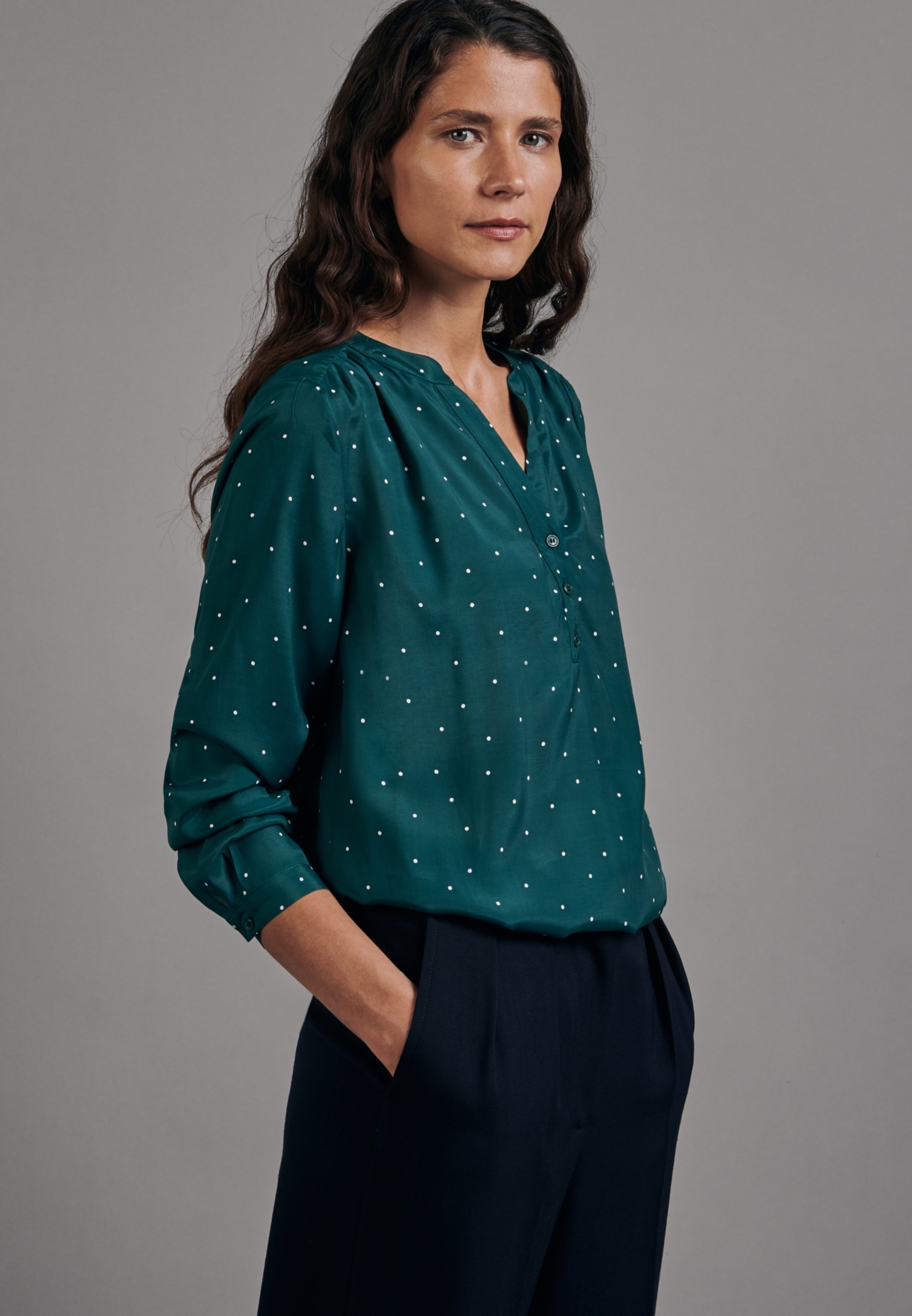 Image of seidensticker Klassische Bluse »Schwarze Rose«, Tunika Punkte bei Ackermann Versand Schweiz