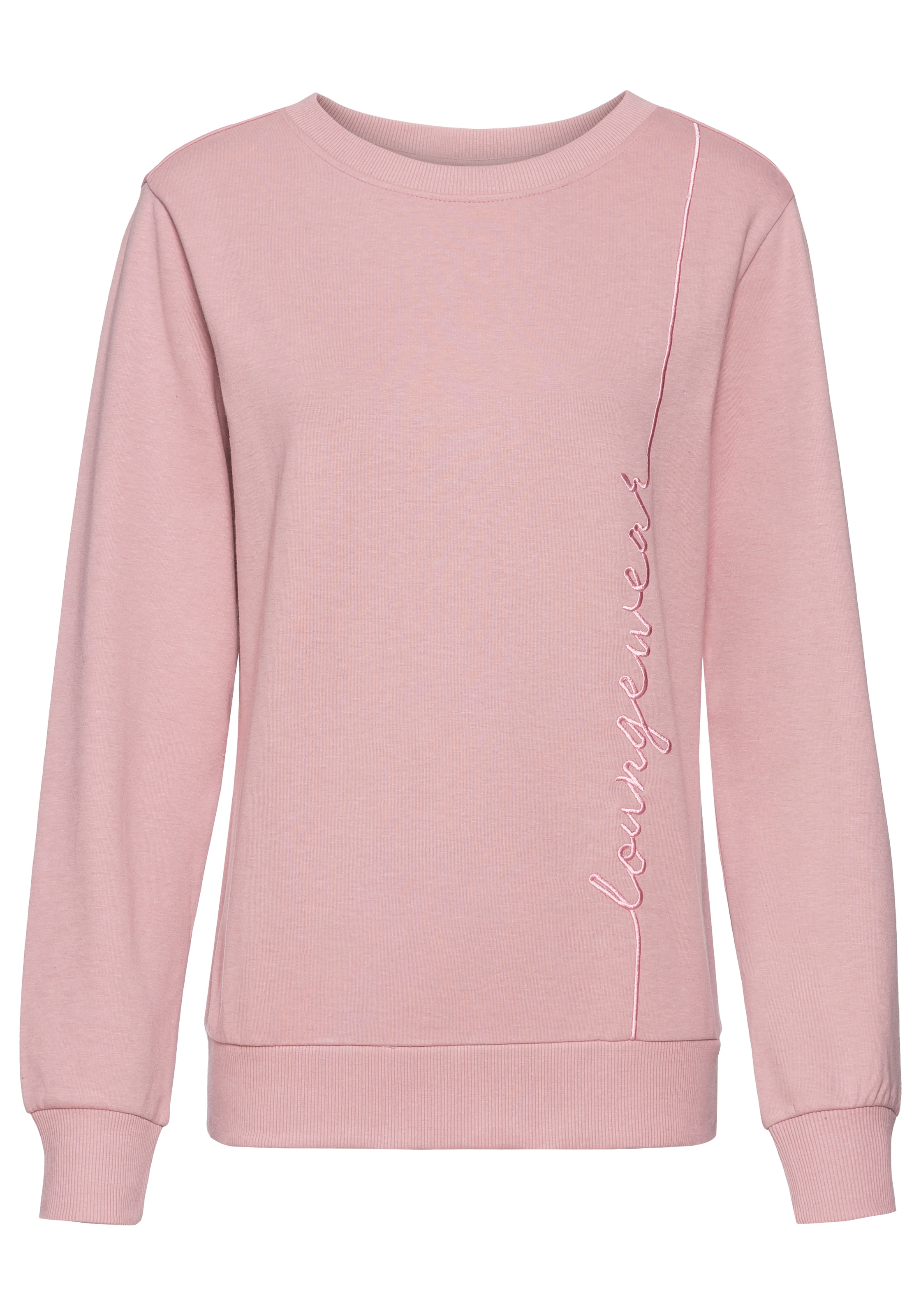 Vivance Longsweatshirt, mit Loungewear Stickerei, Loungeshirt