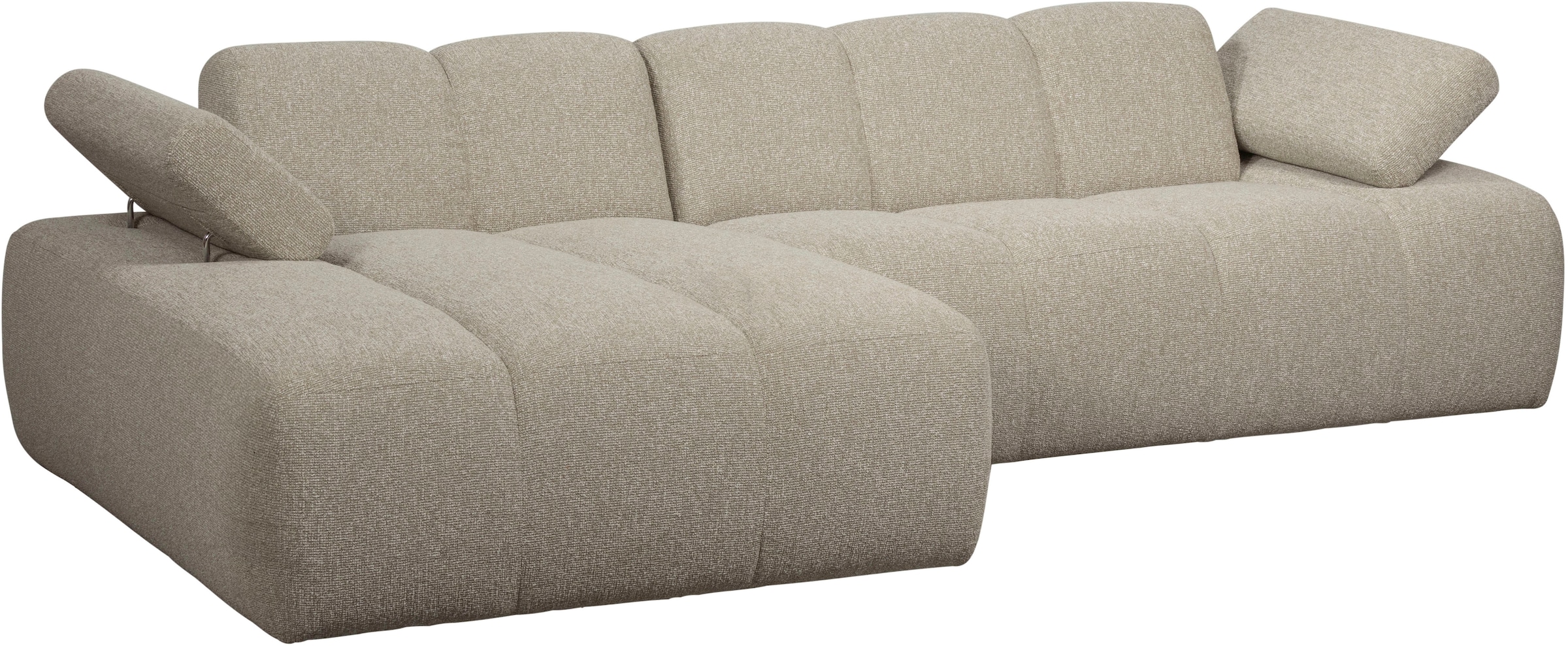 WOOOD Chaiselongue »Mojo Bouclé-Bezug mit verstellbarer Armlehne, H 74 x B 284 x T 160 cm« Tragkraft 360 kg, Maximale Verschleissfestigkeit, Pfleiglicht