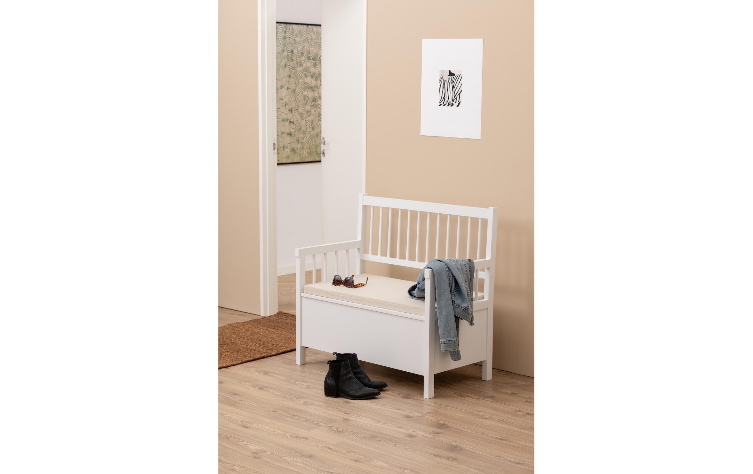AC Design Sitzbank »Aster 90 x 48 x 85 cm, Weiss«