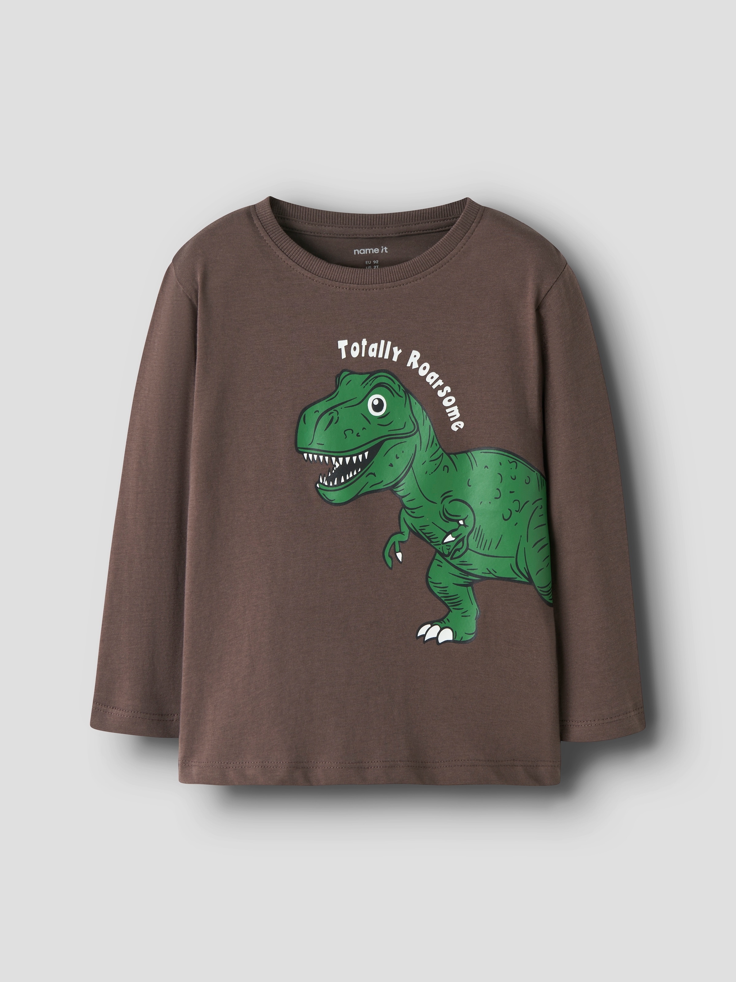 Name It T-shirt à manches longues »NMMNEDIN 2P LS NREG TOP BOX PB« Paquet, 2 Baumwolle, regular fit, Dino Druck