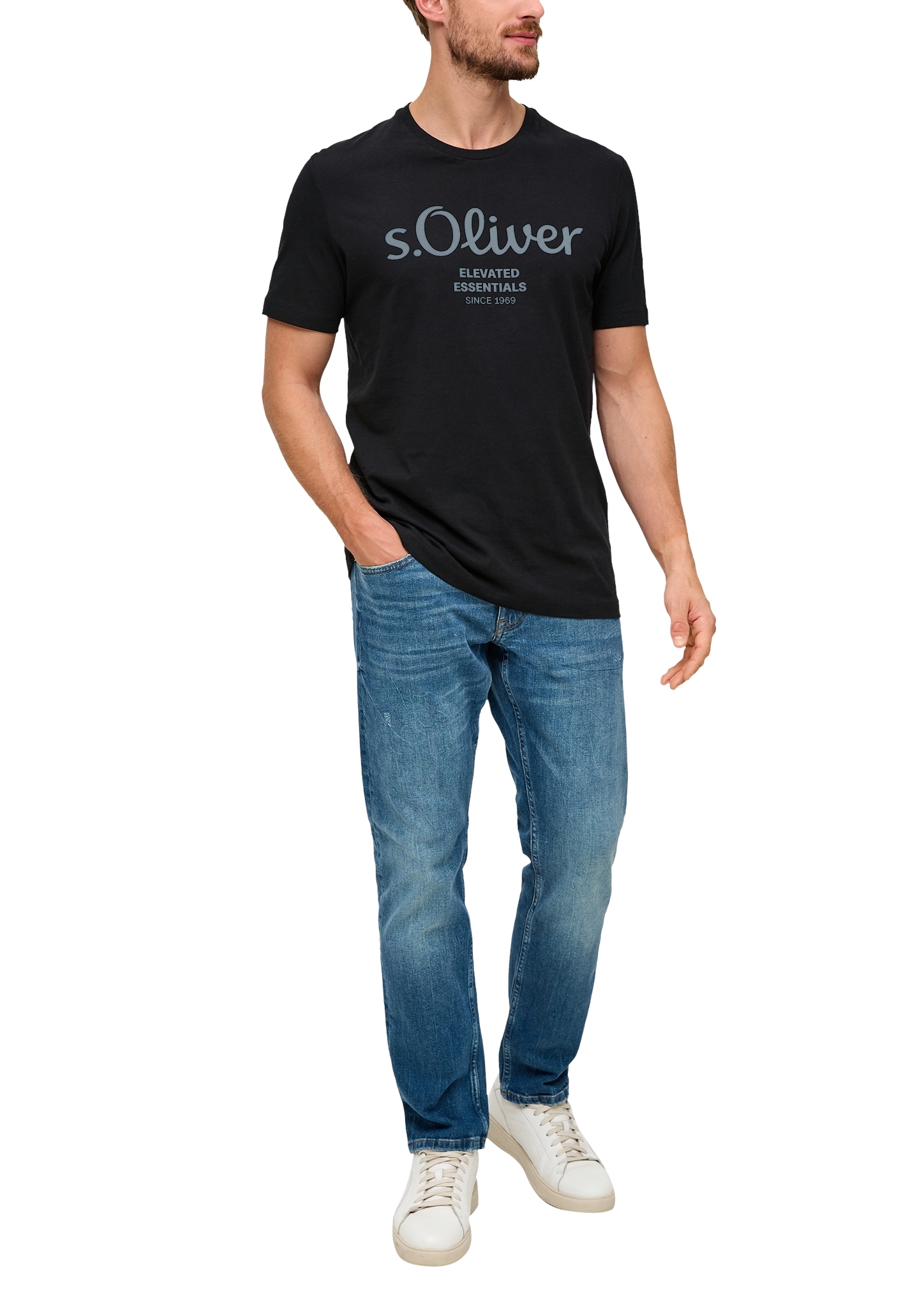 s.Oliver T-Shirt, aus atmungsaktiver Baumwolle