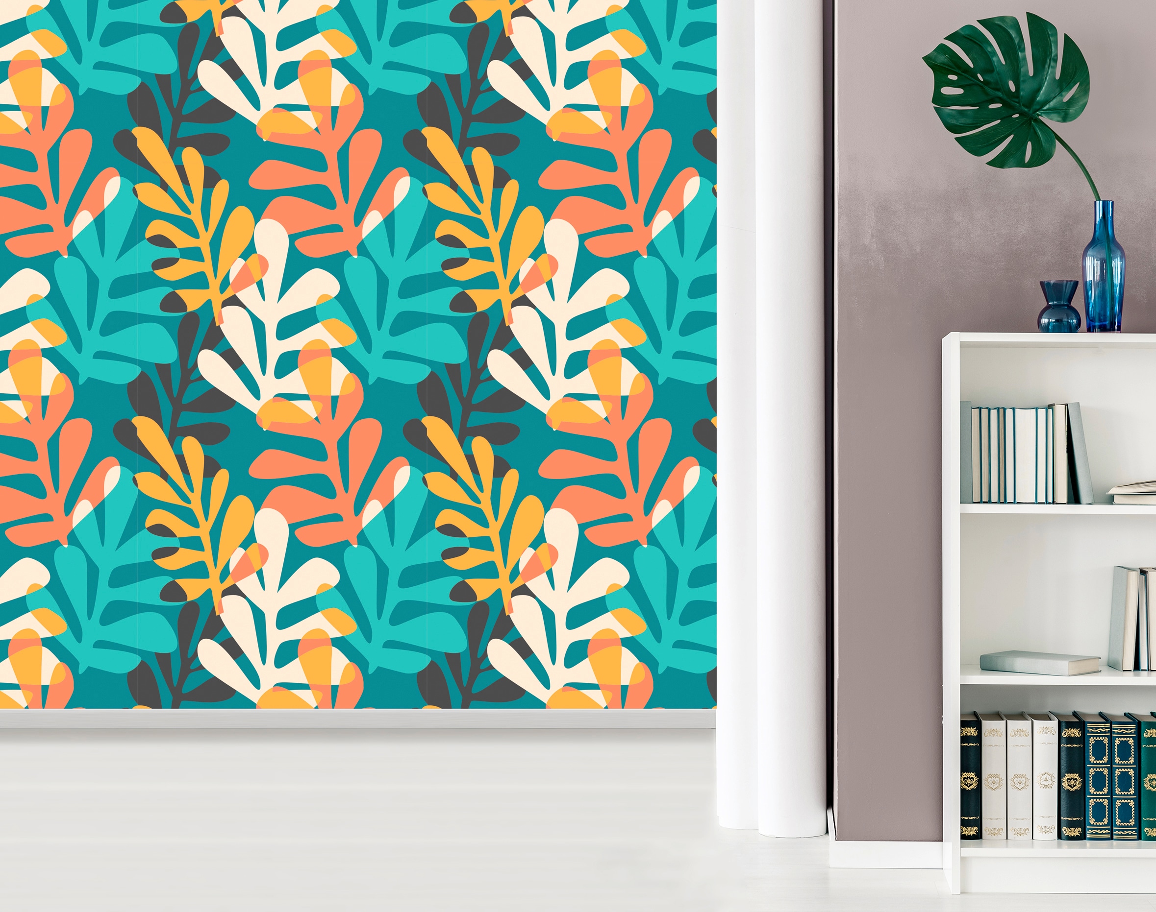 queence Papier peint vinyle »Beliz« Motif | floral | à motifs 90x250cm, selbstklebend, kinderleichte Anbringung, , Sticker