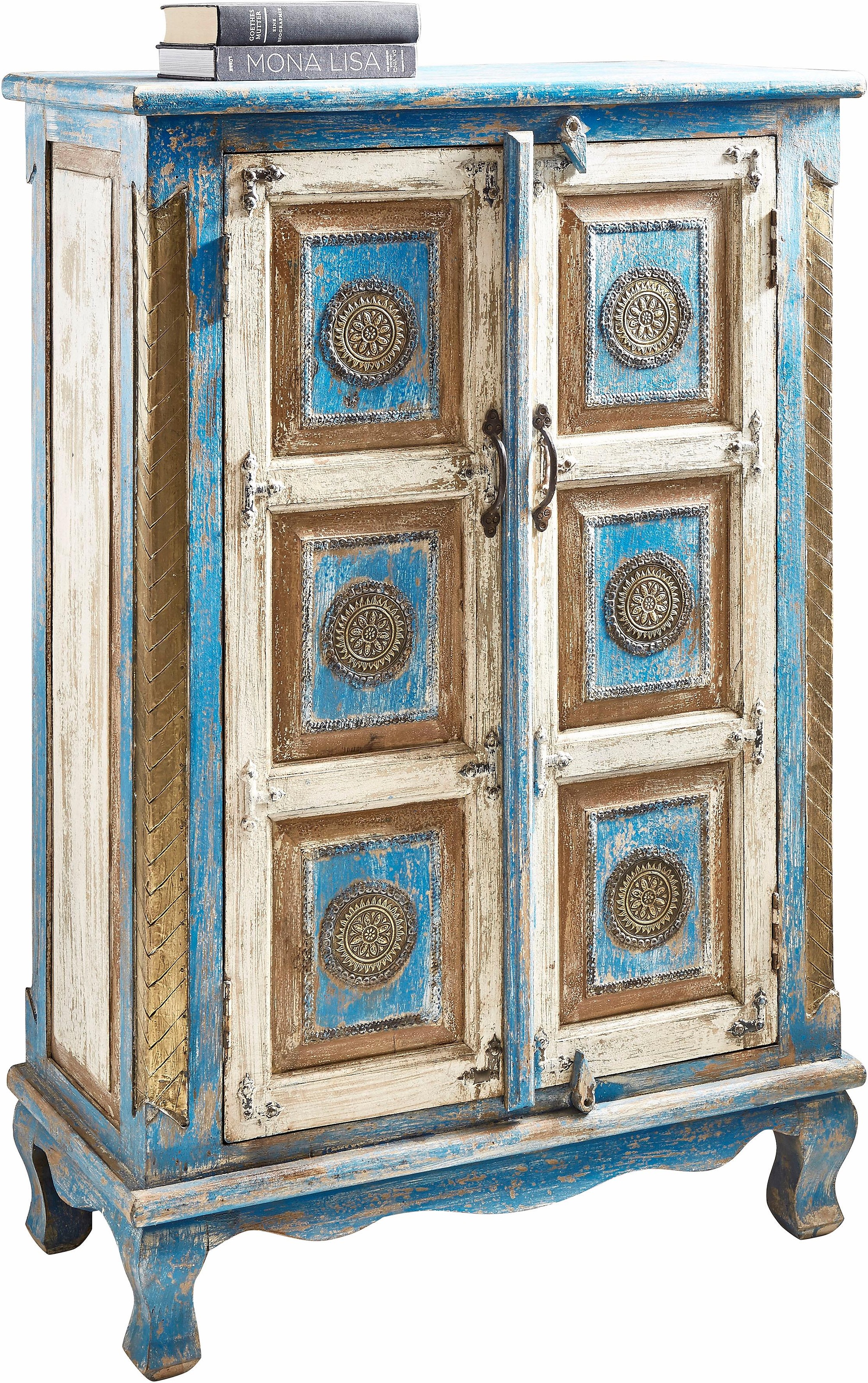 Image of GOODproduct Highboard Stauraumschrank, Höhe 120 cm, mit aufwendiger Schnitzerei