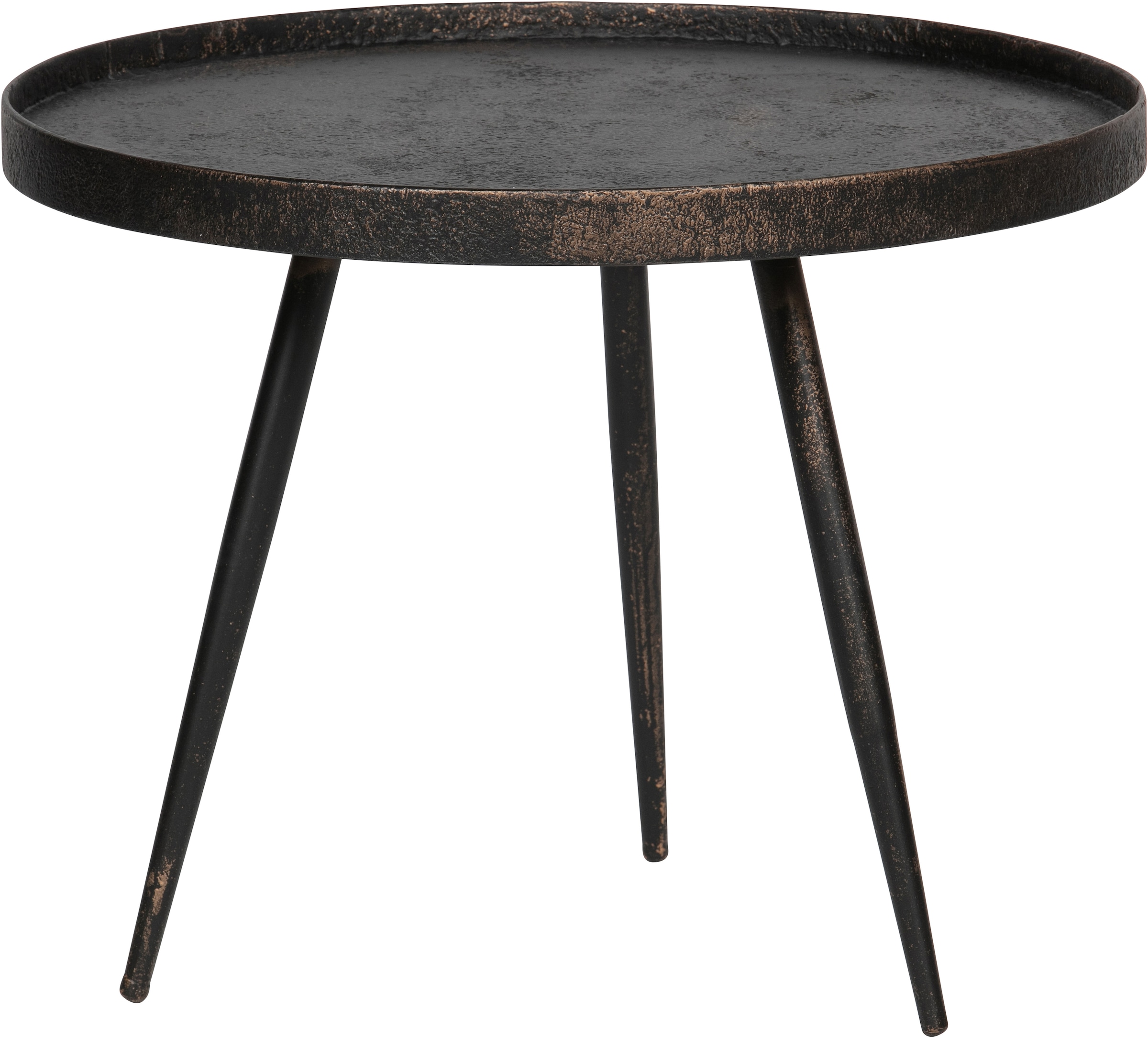 WOOOD Beistelltisch »Bounds mit Multiplex-Zinkbeschichtung und Metallbeinen Ø 58 x H 44 cm« 4 cm Randerhöhung, Tragkraft 20 kg, Metallbeine Höhe 40 cm