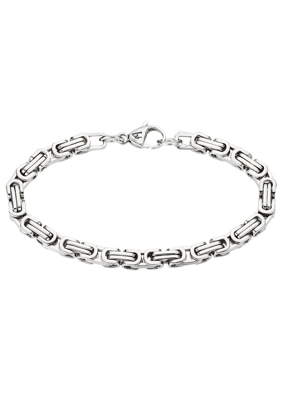 Image of Bruno Banani Edelstahlarmband "Schmuck Geschenk Armkette Königskette 4-Kant-Optik Silber"