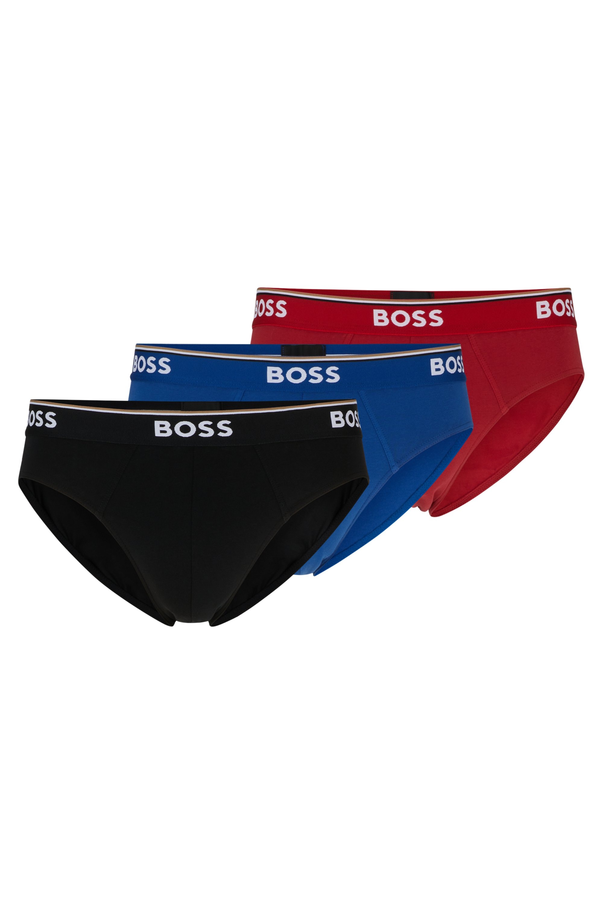Image of BOSS Slip "Brief 3P Power" 3 Stk. Elastikbund mit Logo