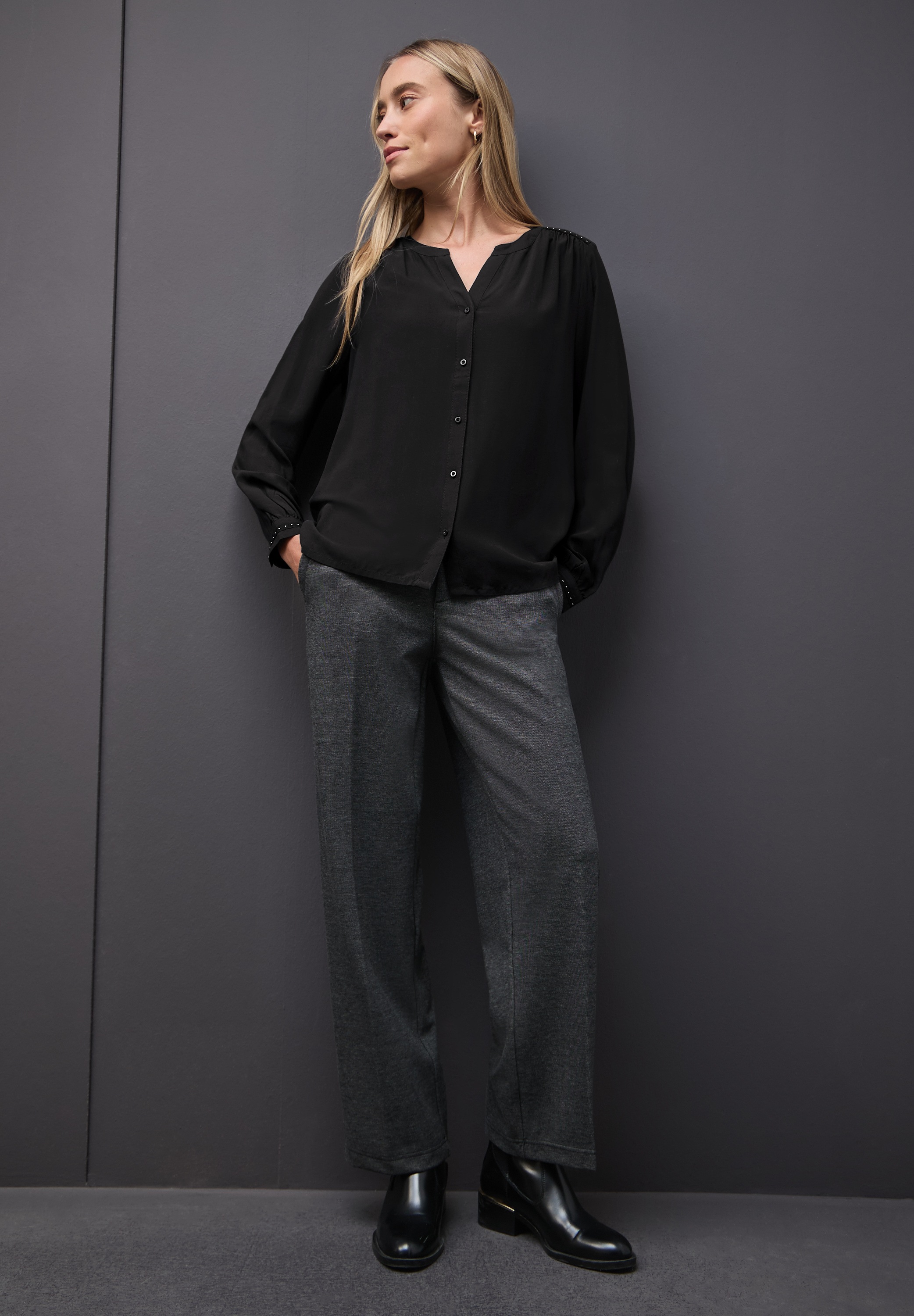 STREET ONE Langarmbluse mit Nieten