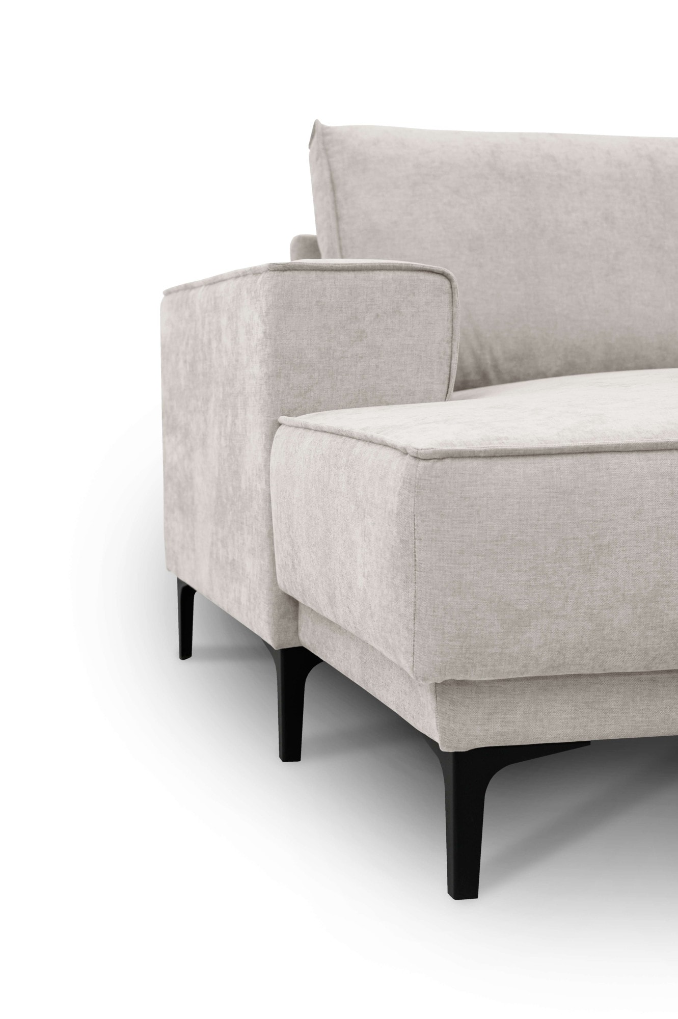 Places of Style Wohnlandschaft »XXL Sofa Oland, Struktur, Flachgewebe, Luxus-Microfaser, Boucle«, U-Form, 345 cm, Wellenunterfederung, Skandi-Design, Metallfüsse