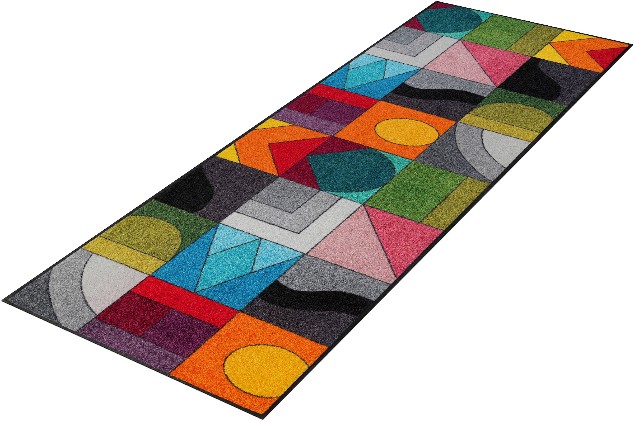 Image of wash+dry by Kleen-Tex Läufer "Momix" rechteckig 7 mm Höhe Schmutzfangläufer, modernes Patchwork Design, rutschhemmend, waschbar