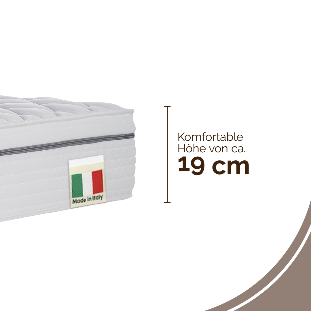 DI QUATTRO Matelas mousse confort »Airy Form 19 mit Klimaband« 19 cm hoch Raumgewicht: 28 kg/m³ 1 cuis tlg. Matratze mit atmungaktivem Kern, 90x200 cm und weitere Grössen