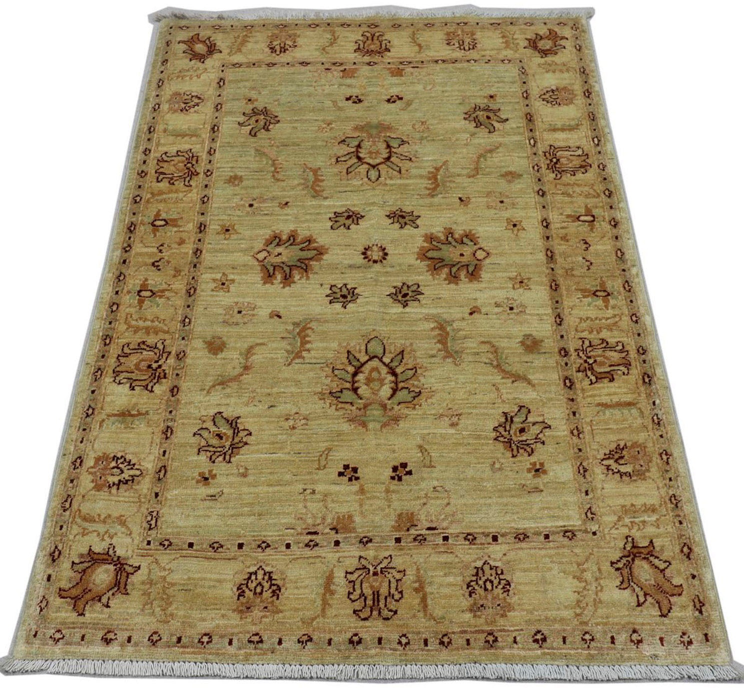 Image of morgenland Wollteppich »Ziegler Blumenmuster Verde oliva 147 x 99 cm«, rechteckig, 0,7 mm Höhe, Handgeknüpft bei Ackermann Versand Schweiz