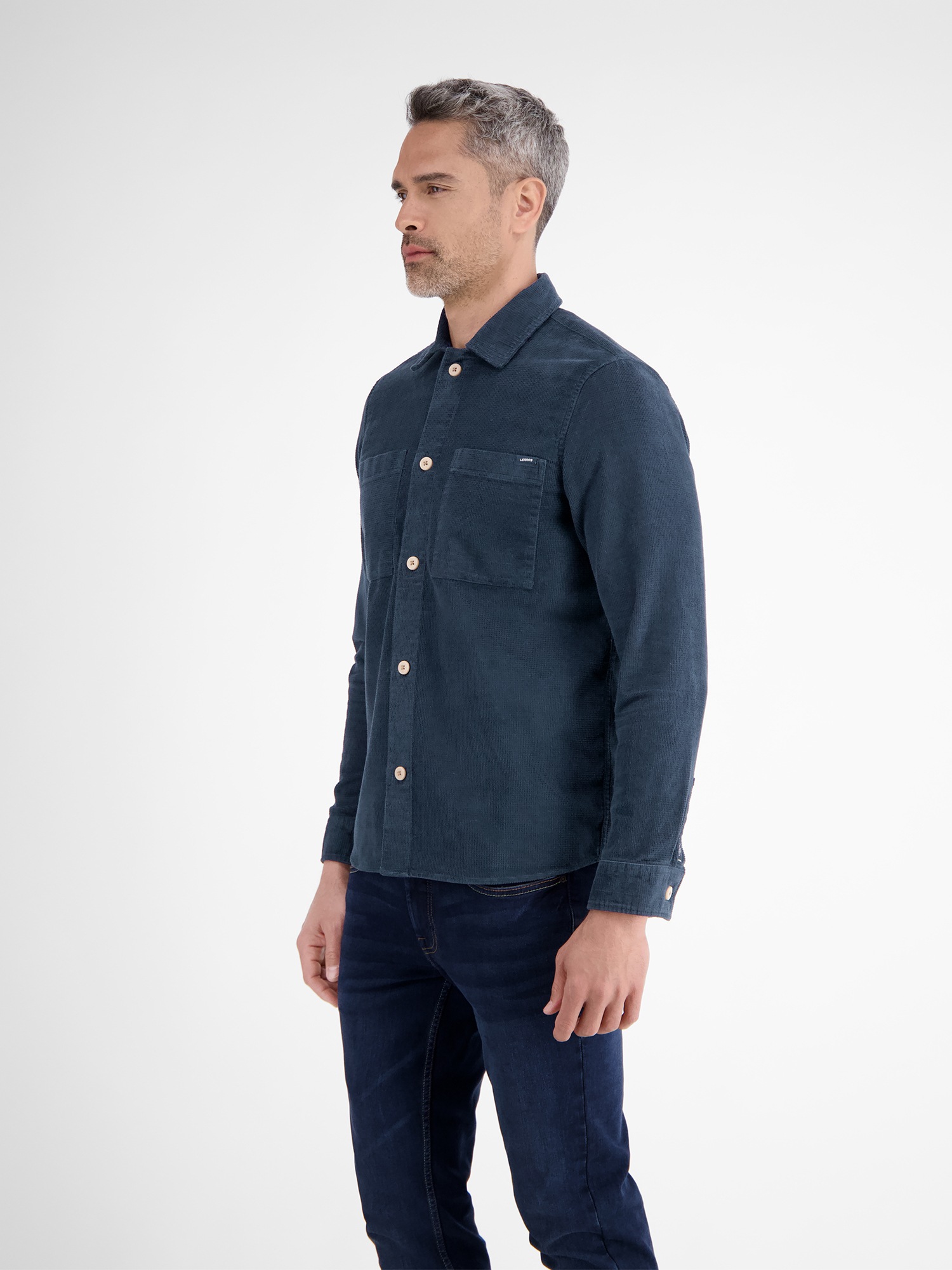 Image of LERROS Langarmhemd "Modisches Cord-Overshirt"