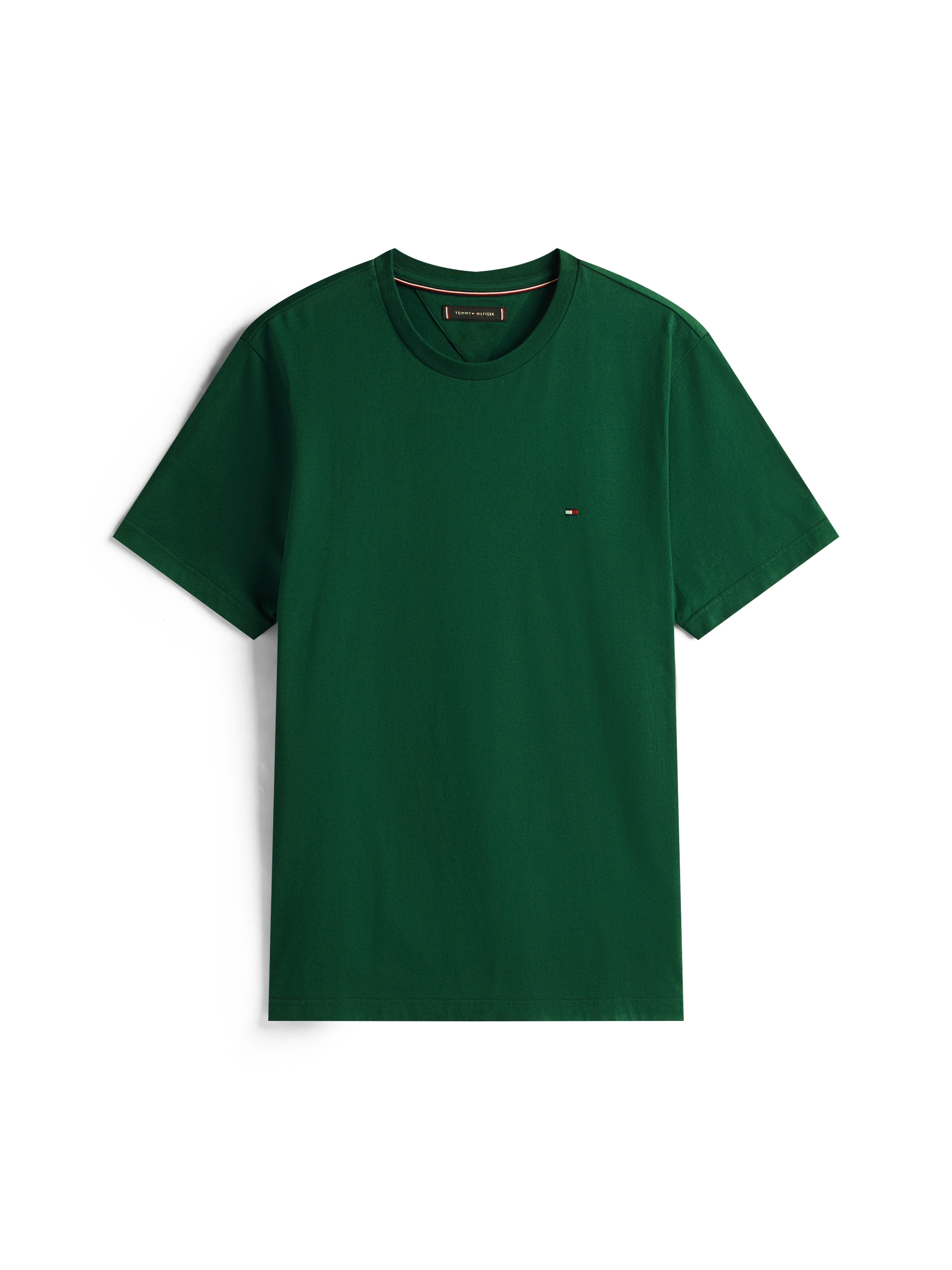 Tommy Hilfiger T-Shirt »ESSENTIAL REG FIT SOLID TEE mit Stickerei und Rundhals«, unifarben, casual, regular fit, Baumwolle, Rundhals