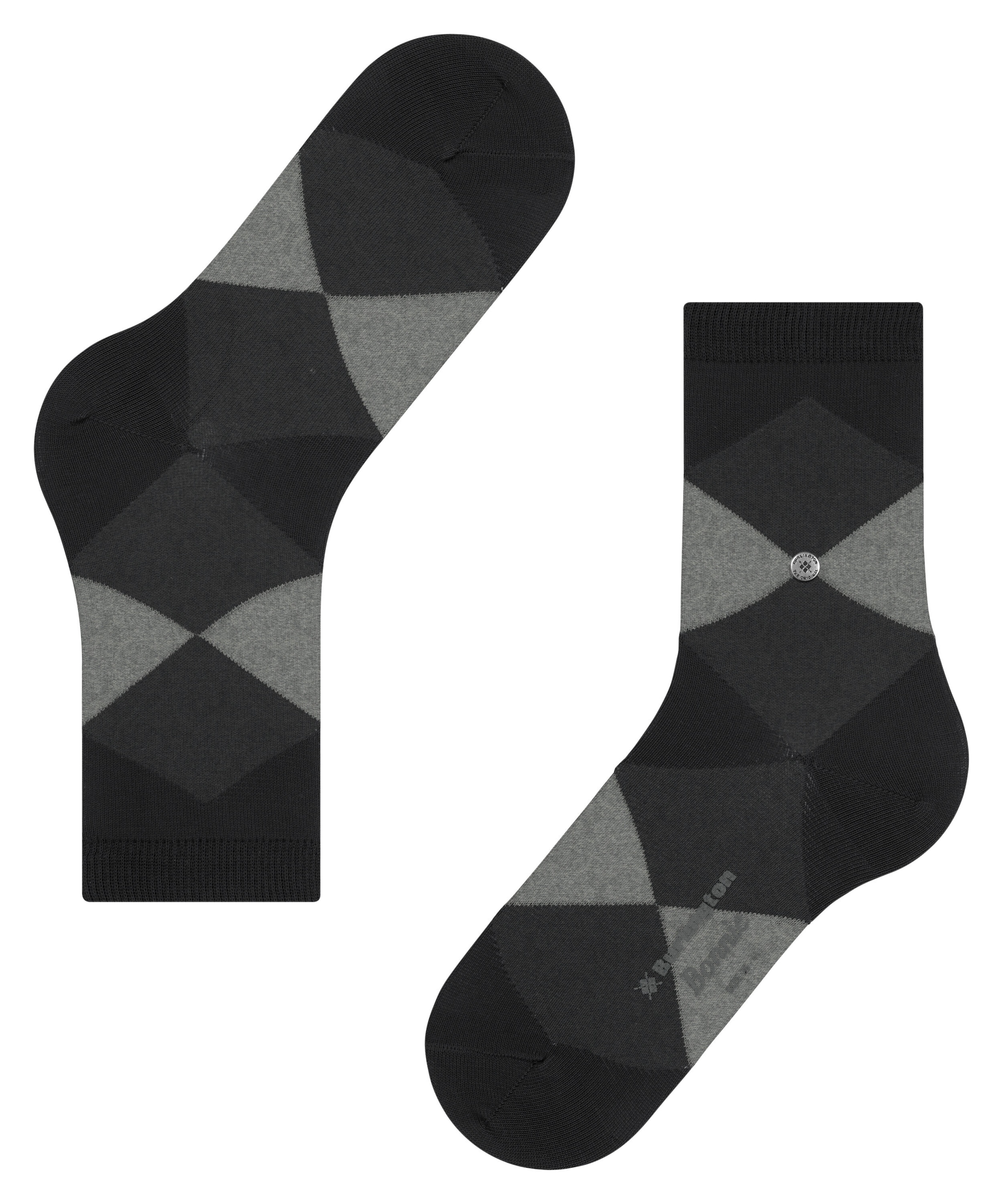 Burlington Chaussettes courtes »Bonnie« taille unique 36-41, motif argyle moderne, clip Burlington