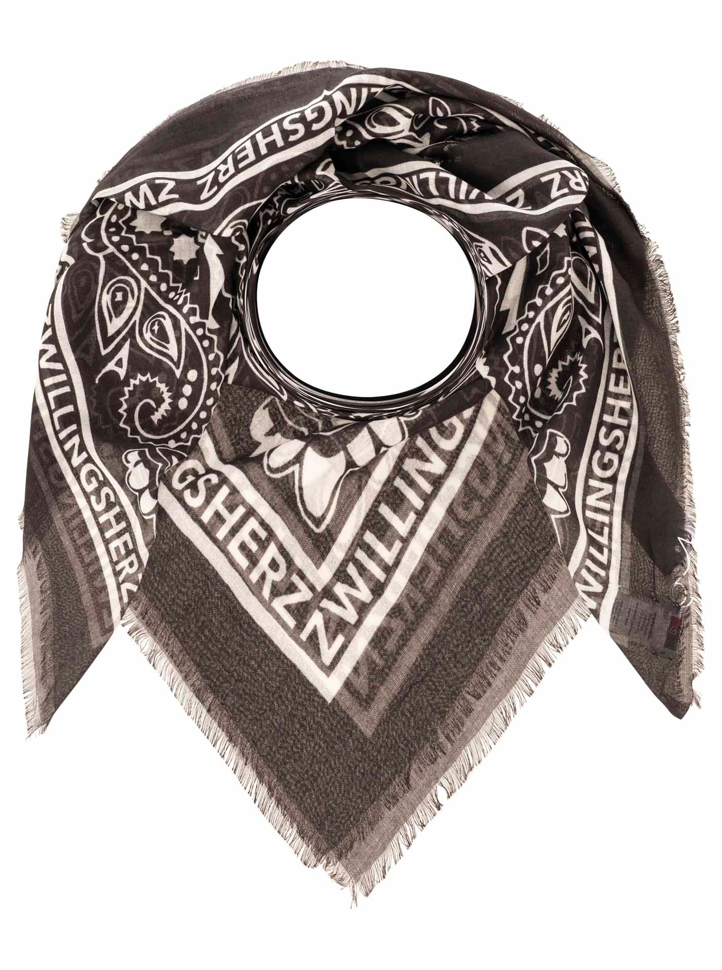 Zwillingsherz Foulard de mode »"Paisley Pattern"« motif cachemire, bordures à franges tout autour, matériau léger