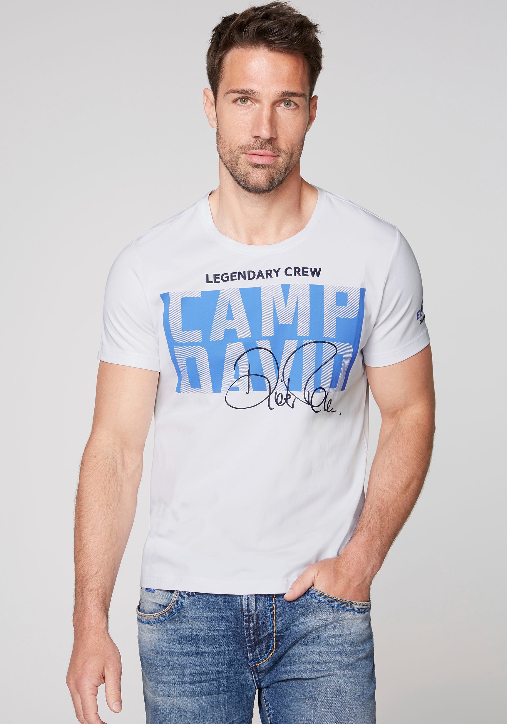 Image of CAMP DAVID T-Shirt, mit grossem Logofrontprint bei Ackermann Versand Schweiz