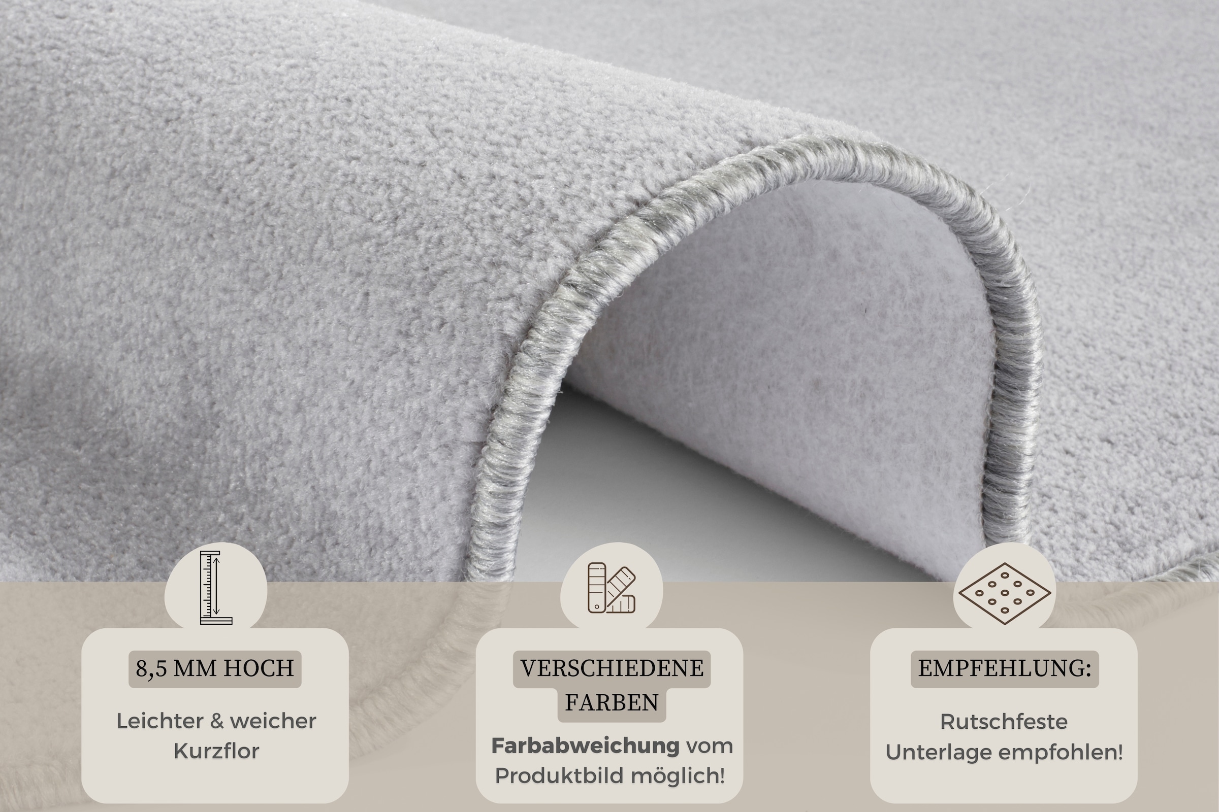 HANSE Home Teppich »Shashi«, rund, Kurzflor, Unifarben, Teppich, Weich, Esszimmer, Kinderzimmer, Flur