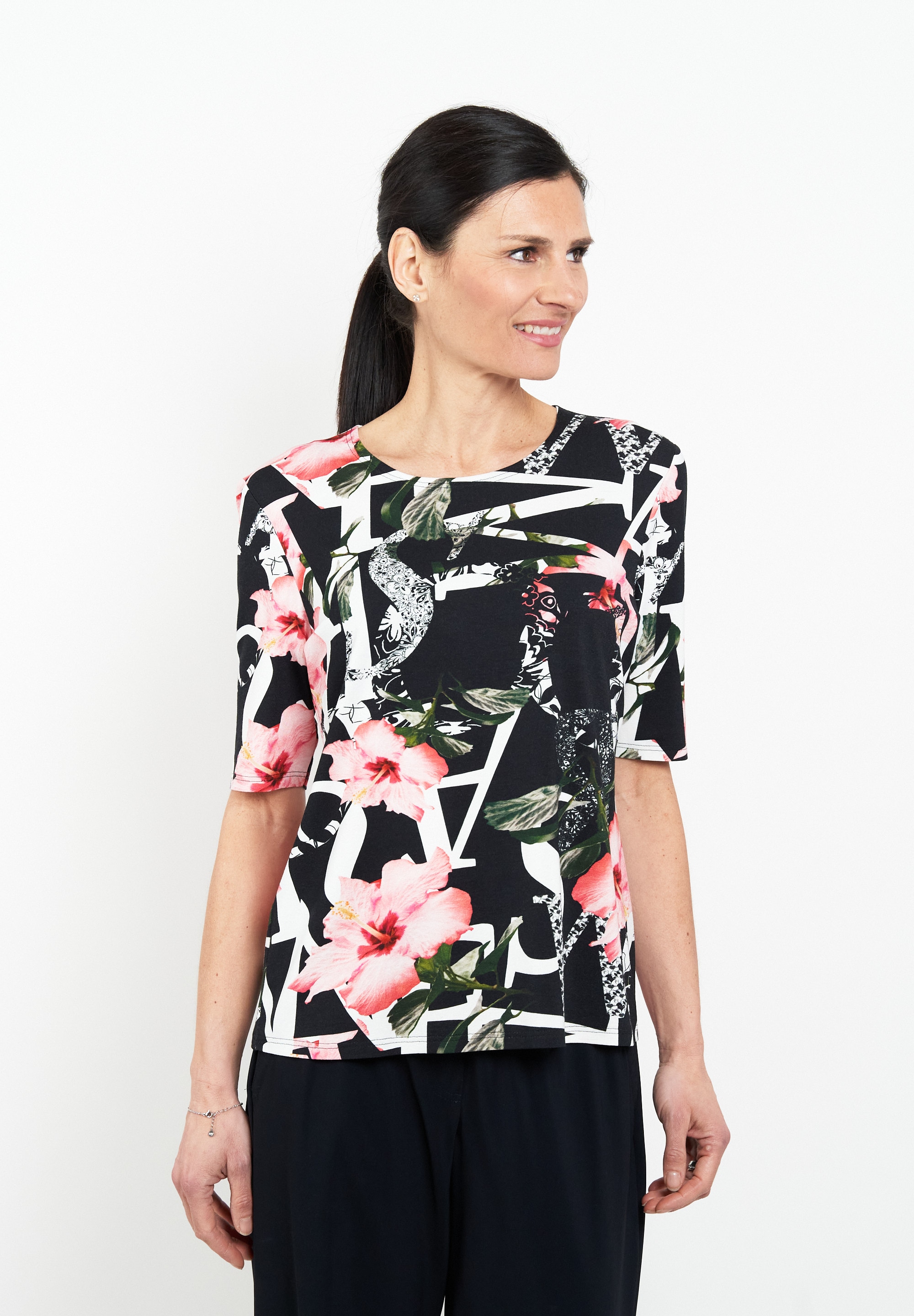 Image of Seidel Moden T-Shirt Sommershirt mit floralem Muster - MADE IN GERMANY