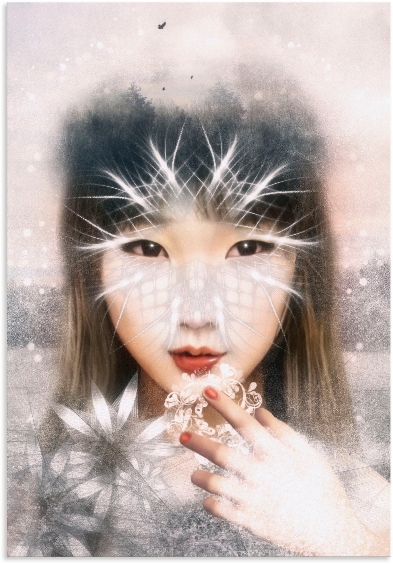 Image of Artland Wandbild »Wintermädchen«, Märchenbilder, (1 St.), in vielen Grössen & Produktarten - Alubild / Outdoorbild für den Aussenbereich, Leinwandbild, Poster, Wandaufkleber / Wandtattoo auch für Badezimmer geeignet bei Ackermann Versand Schweiz