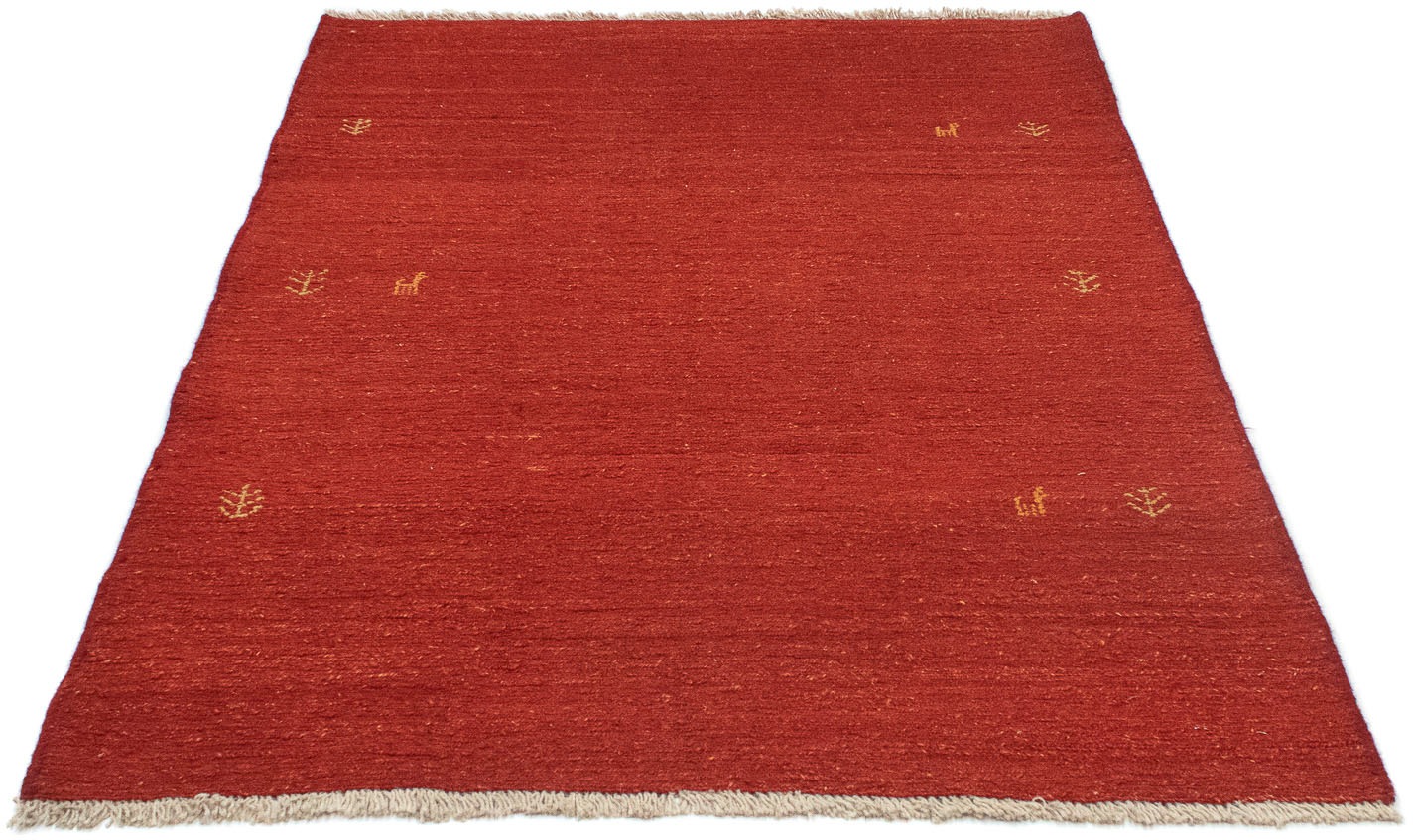 morgenland Wollteppich »Gabbeh Teppich handgeknüpft à rot«, bas rechteckig, prix handgeknüpft