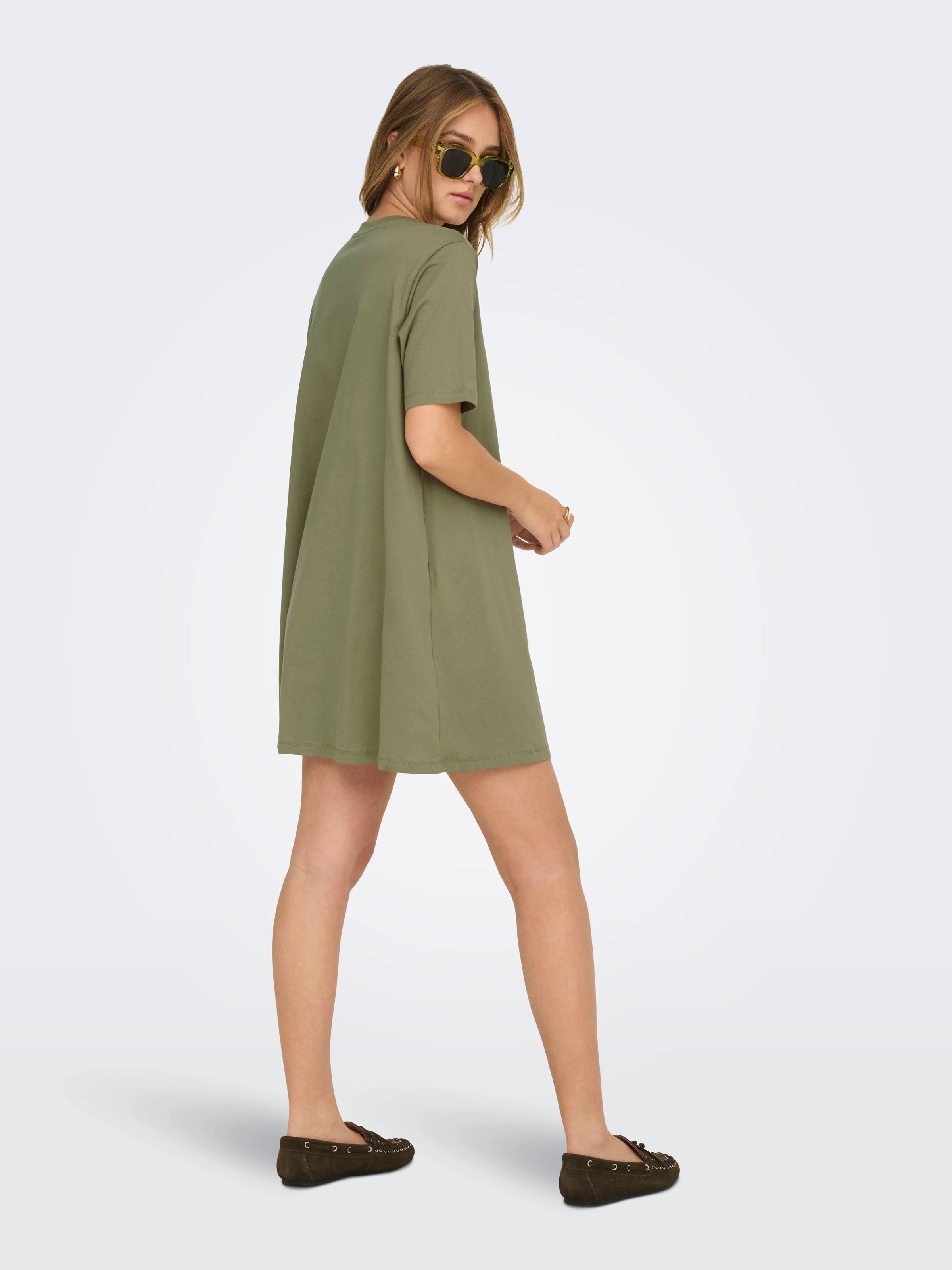 ONLY Mini-robe »ONLMARA S/S POCKET DRESS JRS NOOS« Coton, oversize, col rond