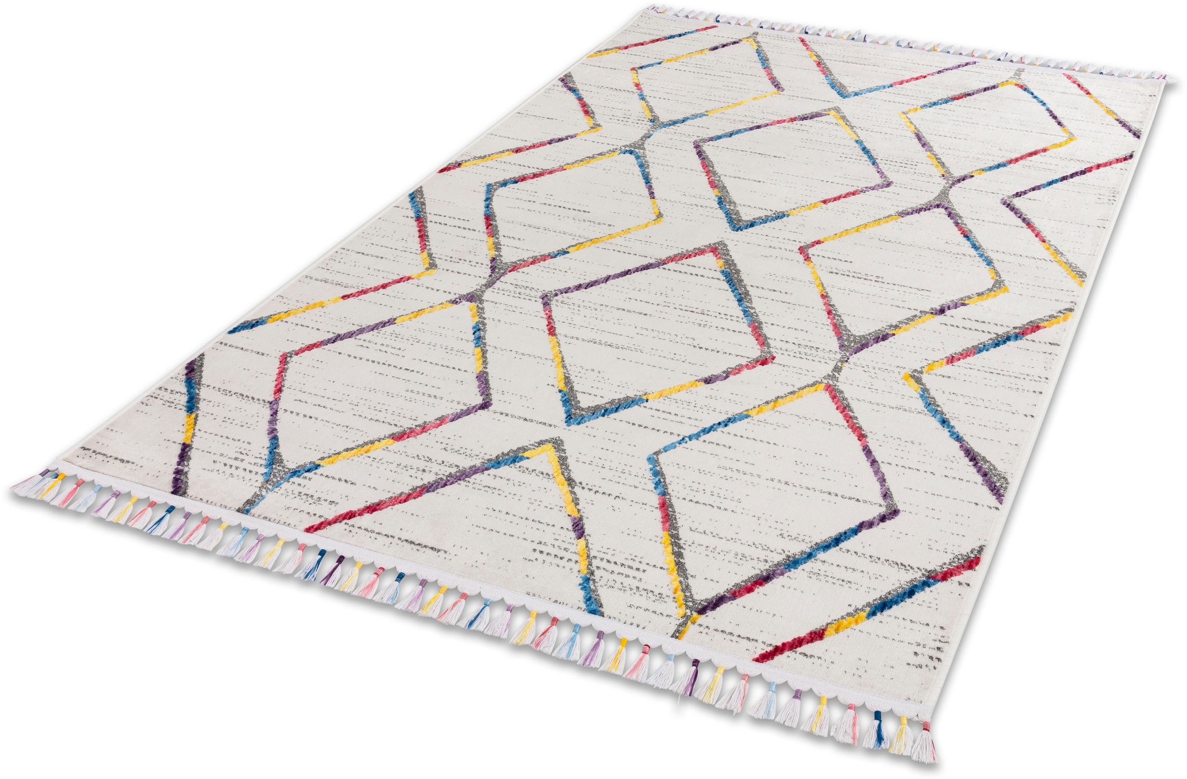 Image of ASTRA Teppich »Jesi 6681 225«, rechteckig, 6 mm Höhe, eleganter Kurzflorteppich mit Fransen, Wohnzimmer, Kinderzimmer bei Ackermann Versand Schweiz