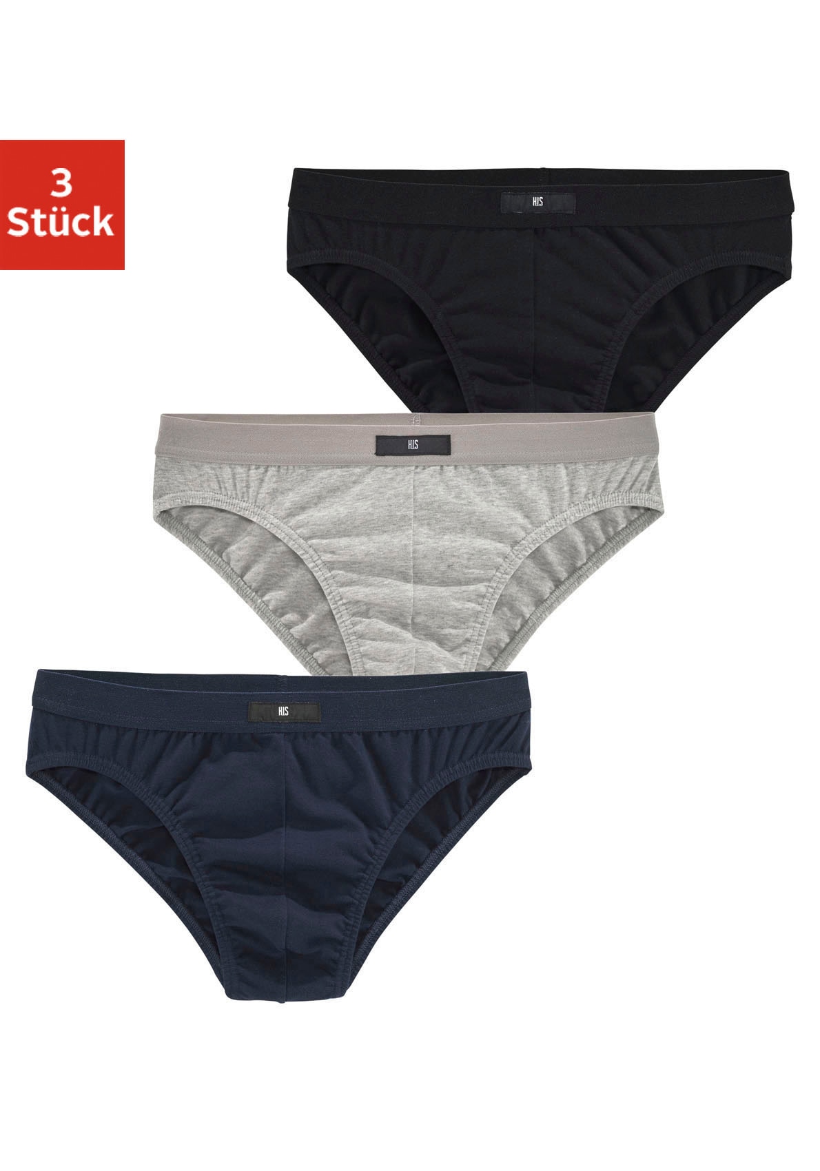 Image of H.I.S Slip Packung, 3 Stk. mit H.I.S Logo vorn