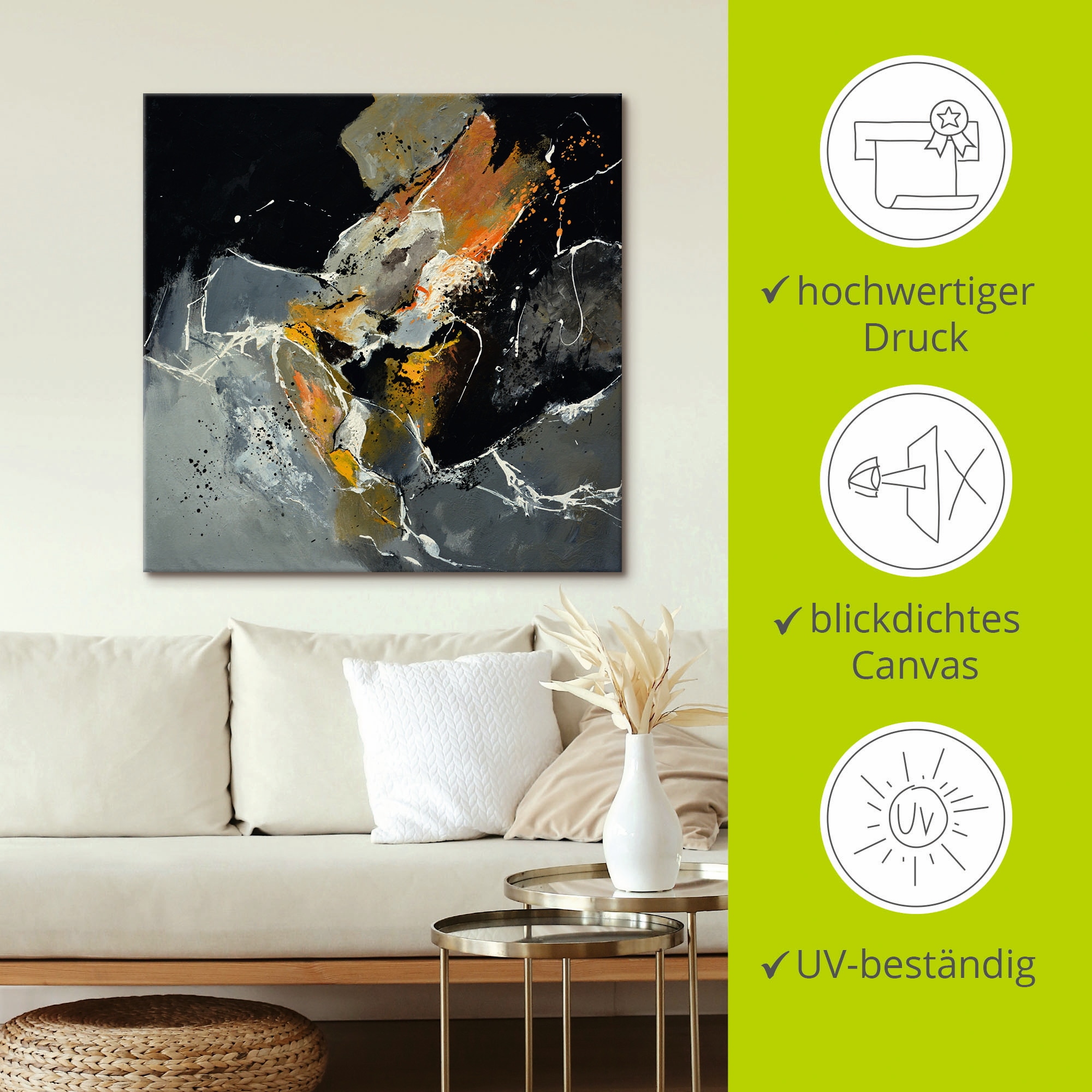 Artland Wandbild »Abstrakt XV«, Gegenstandslos, (1 St.), als Leinwandbild in verschied. Grössen