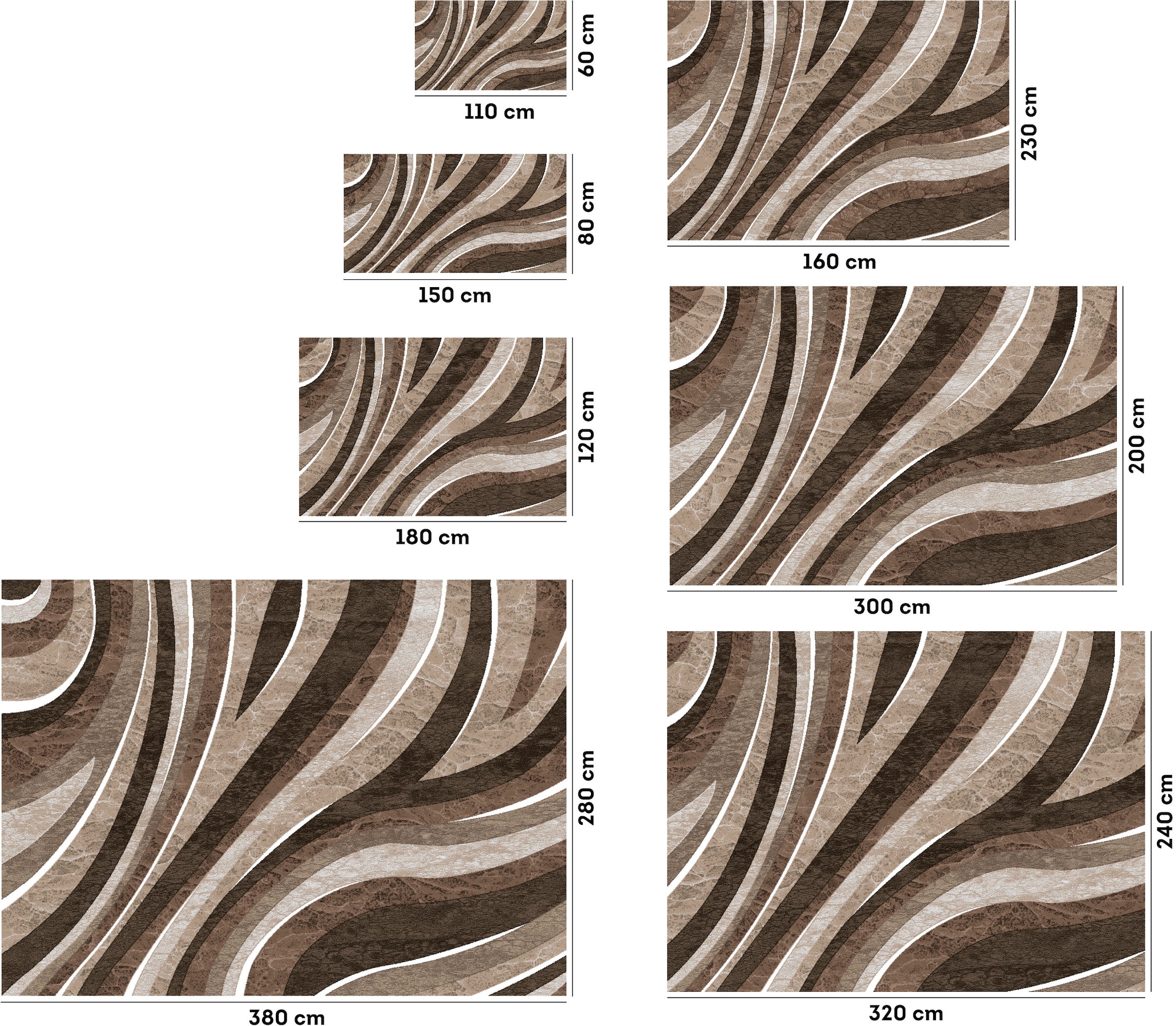 my home Tapis »Livil, modernes Wellen-Design« Rectangulaire 8 mm Höhe 3D-Effekt, Kurzflor, Wohnzimmer, Esszimmer, Schlafzimmer