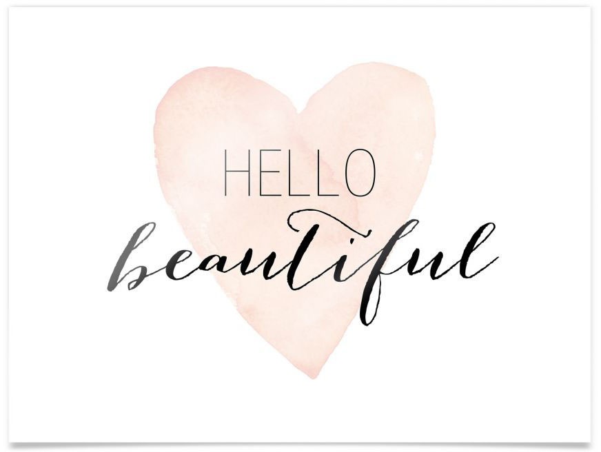 Image of Wall-Art Poster »Hello Beautiful«, Schriftzug, (1 St.), Poster, Wandbild, Bild, Wandposter bei Ackermann Versand Schweiz