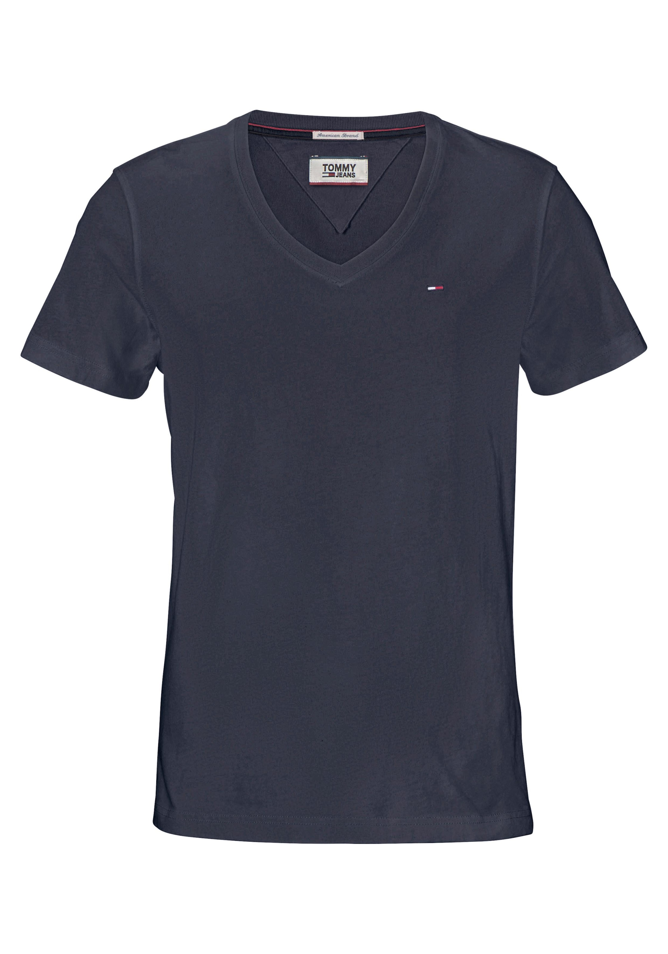 Tommy Jeans T-Shirt »TJM ORIGINAL JERSEY V NECK TEE«, mit V-Ausschnitt und dezenter Logo-Flag