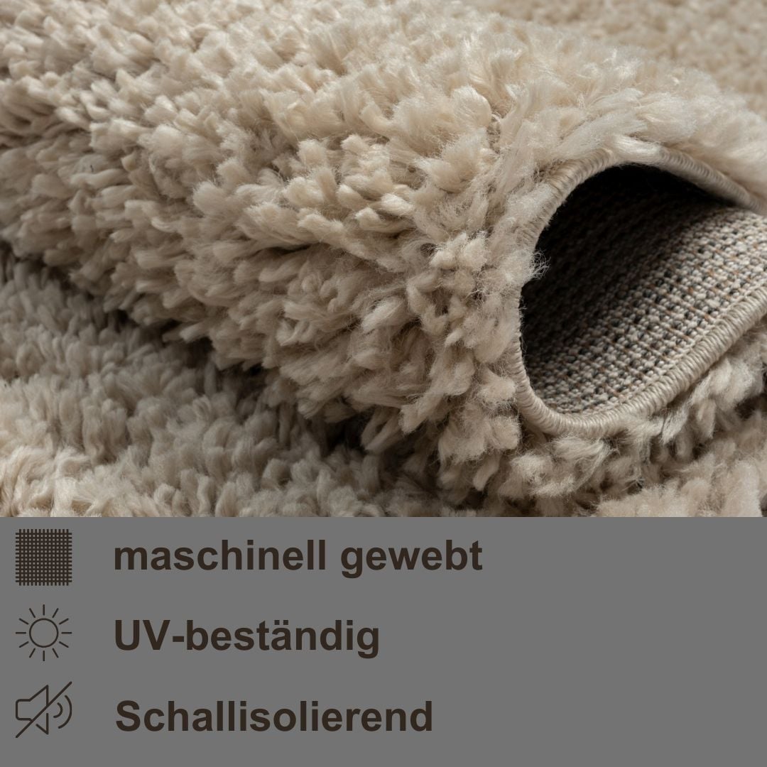 Myflair Möbel & Accessoires Hochflor-Teppich »My Shaggy«, rechteckig, 37 mm Höhe, Shaggy, Uni-Farben, leicht glänzend, Microfaser, extra flauschig
