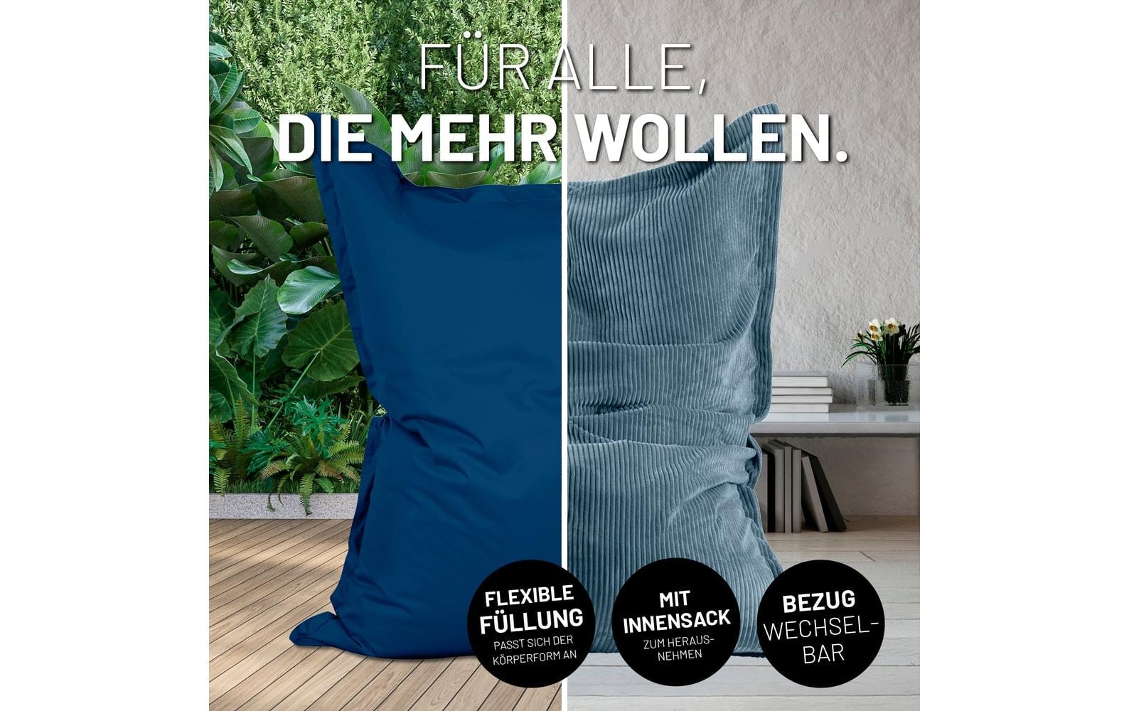 Lumaland Pouf »+ Cordhülle 380 l« 3 cuis tlg. Sitzsack für innen und aussen