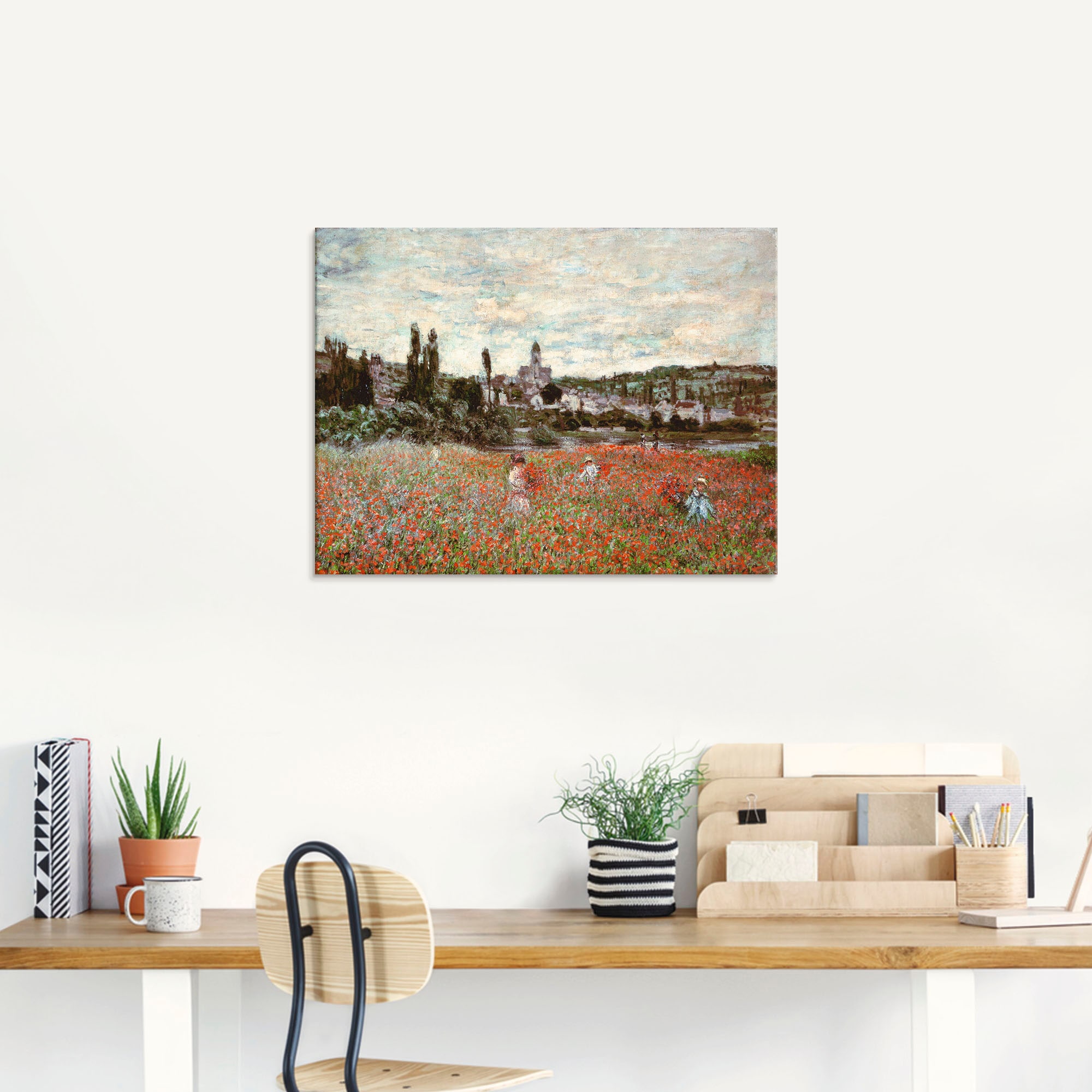 Artland Glasbild »Mohnfeld bei Vetheuil. Ca.1880«, Blumenwiese, (1 St.), in verschiedenen Grössen
