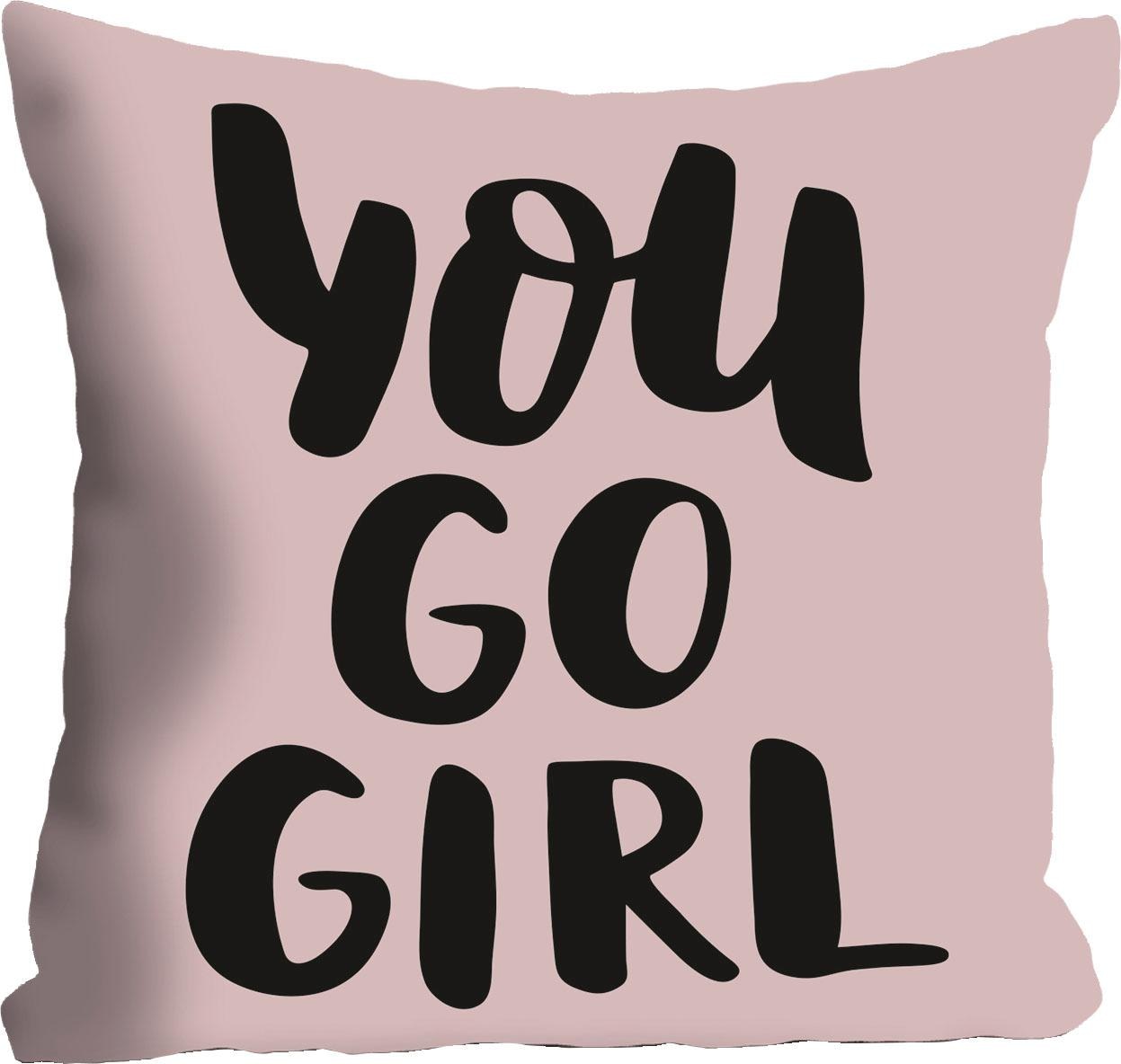 Image of queence Dekokissen ""go girl"" Kissenhülle ohne Füllung, 1 Stück