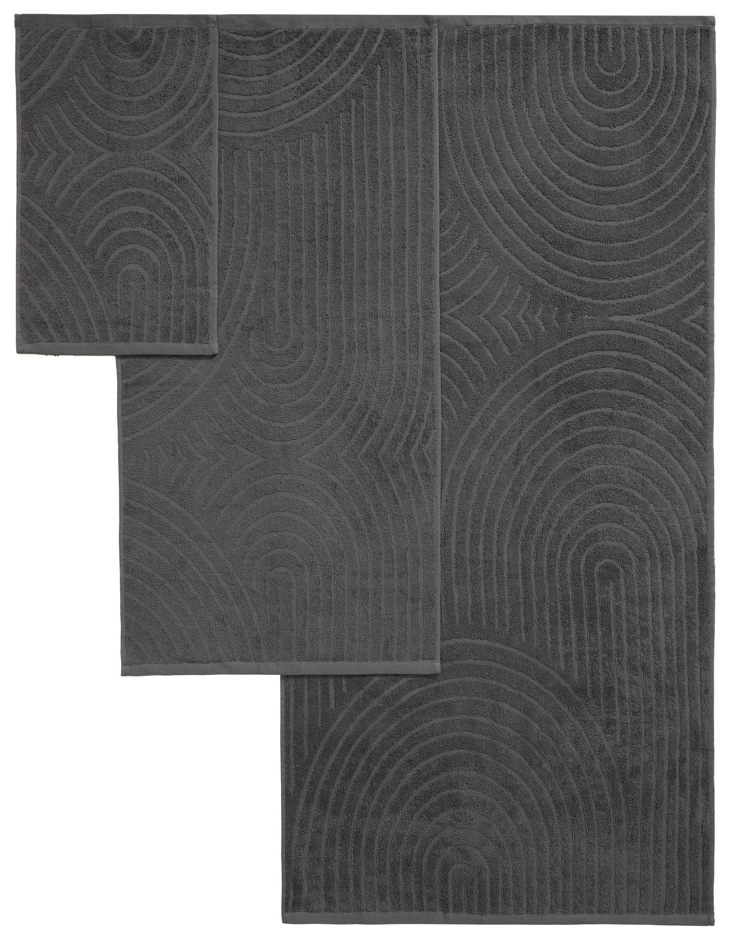 my home Handtuch Set »Handtuchset Ognon, Duschtücher, Handtücher, Gästetücher, Zen« Set 8 Frottier mit Muster, Scandi, Boho, einfarbiges Handtuch-Set 100% Baumwolle