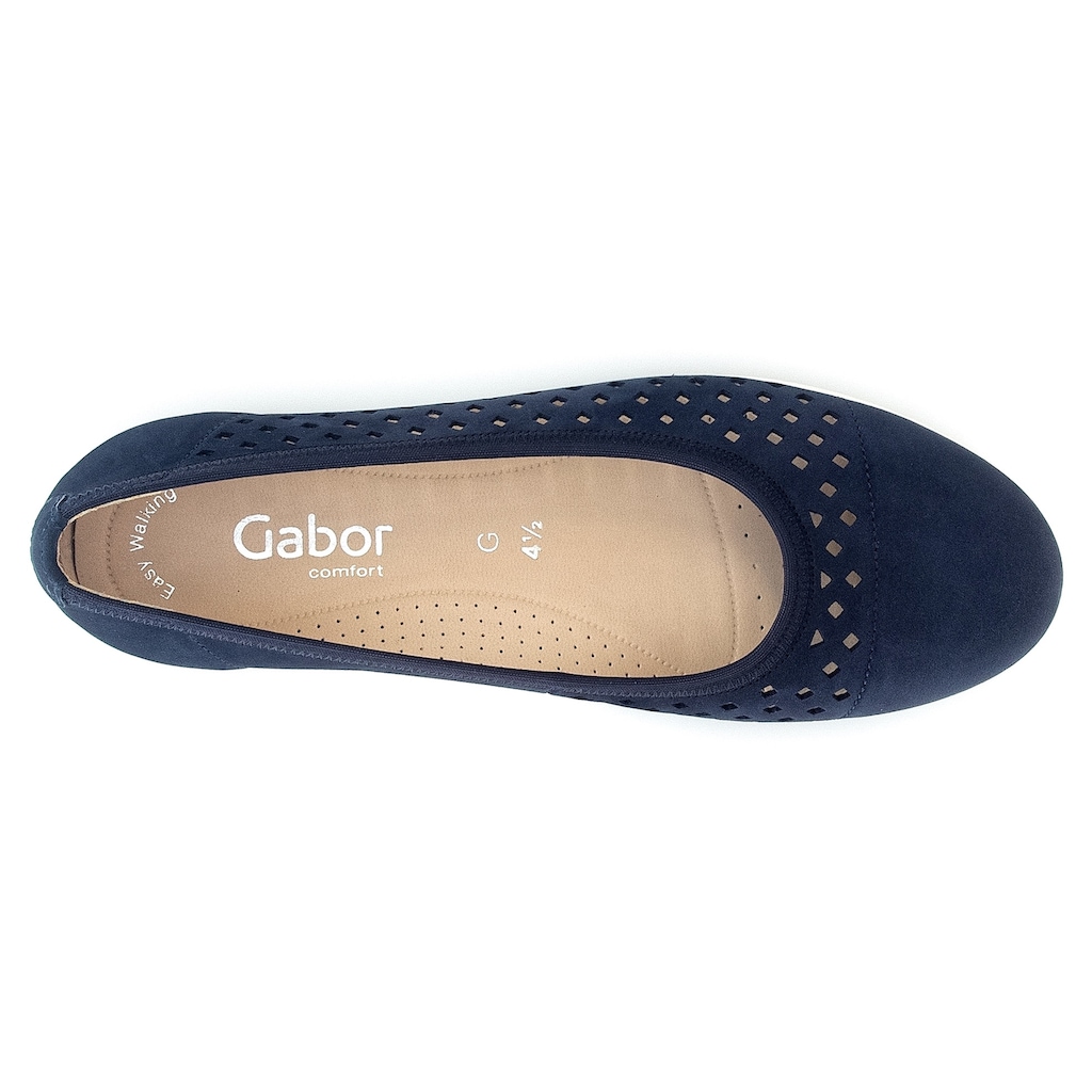 Gabor Ballerina »FLORENZ«, Slipper, Freizeitschuh, Halbschuh in bequemer Schuhweite G = weit