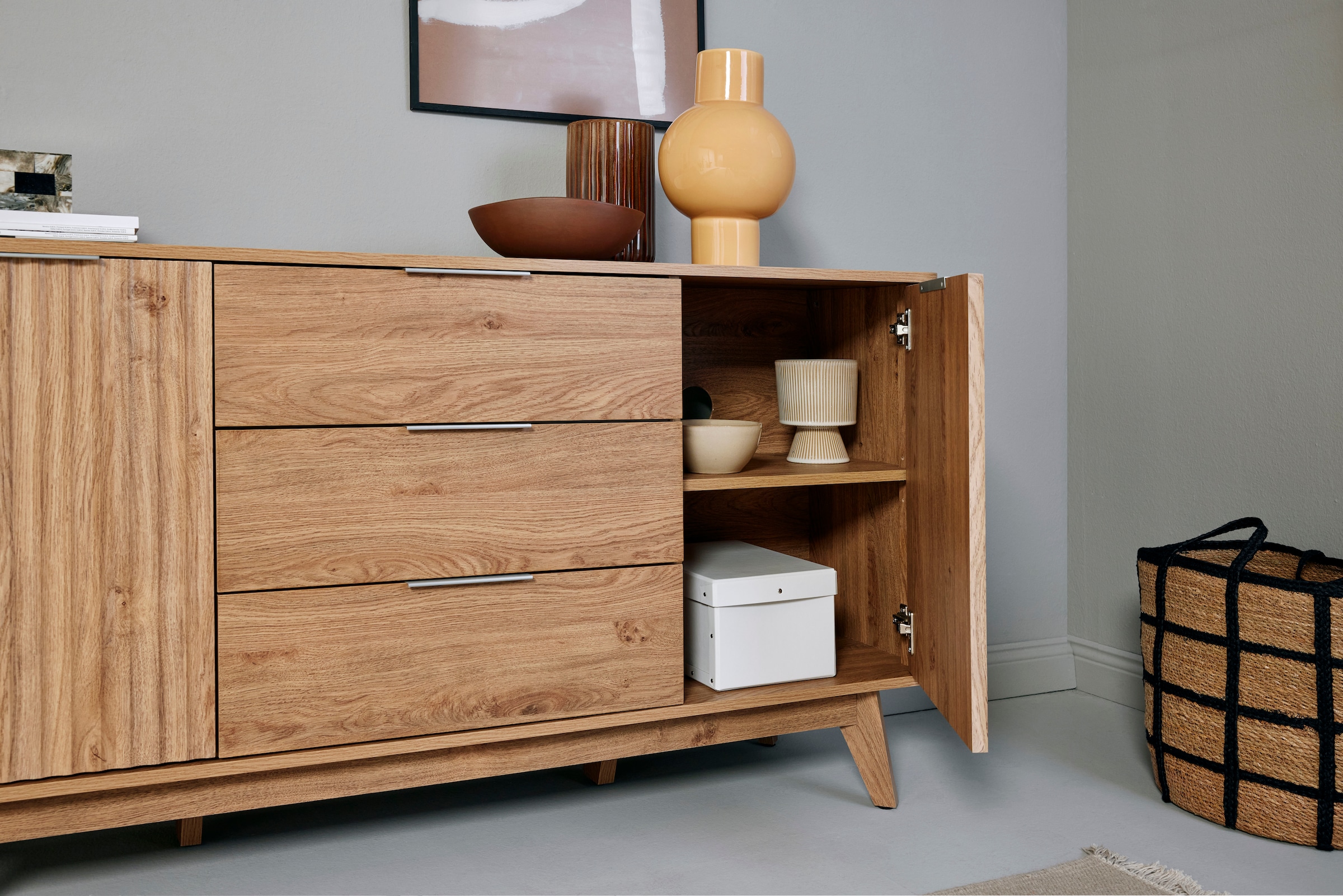 Jahnke Sideboard »WAVE SB 150« 1 Stk. tlg. Sideboard, Retro-Stil, Front in Wellendesign, Breite ca. 150 cm