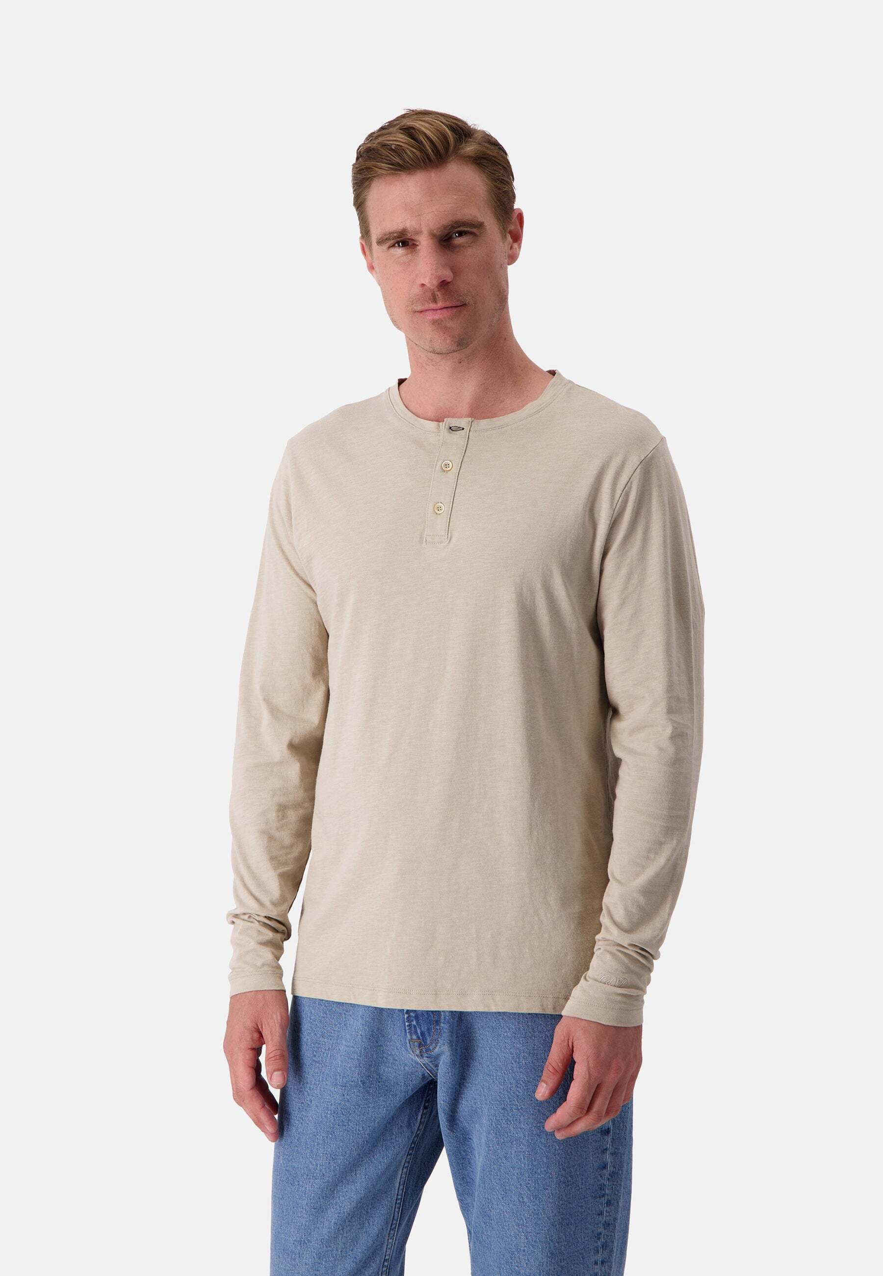 colours & sons Langarmshirt »colours & sons Langarmshirts Henley - Slub«