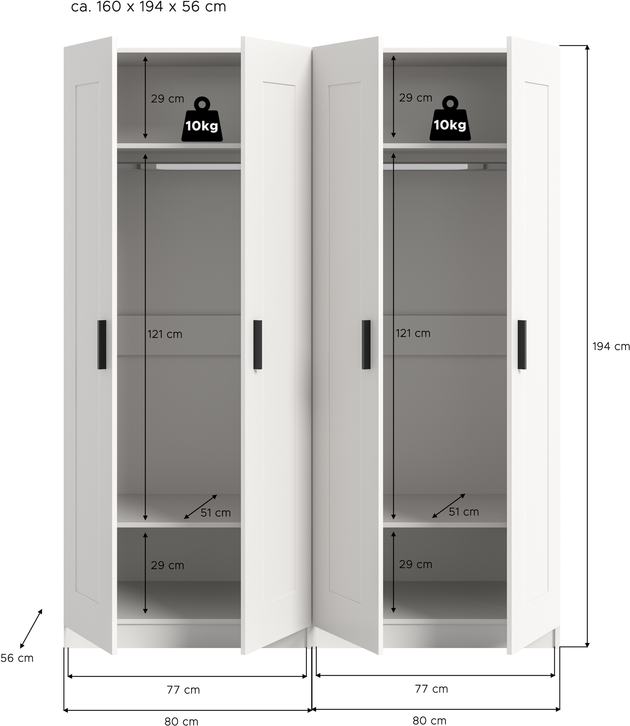 Home affaire Armoires à vêtements »Farmsen,  Schlafzimmerschrank, Garderobe, Schrank« Schrank-Kombi, Schlafzimmer, Garderobenschrank, Flur,  Set best. aus: 2 Kleiderschränken, individuell platzierbar