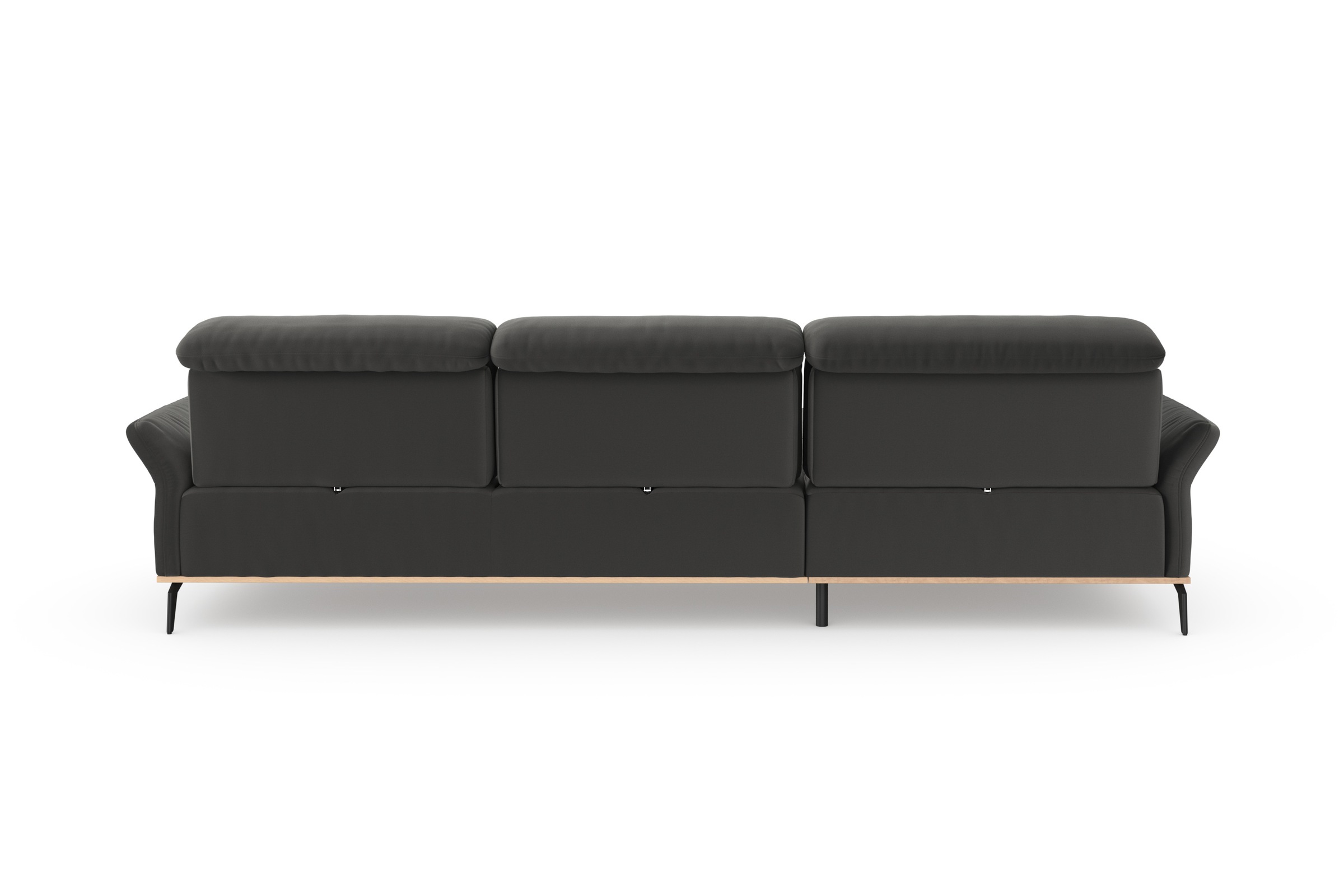 Places of Style Ecksofa »Fjord L-Form«, massiv, wahlweise mit Armlehnfunktion, Kopf- Sitztiefenverstellung
