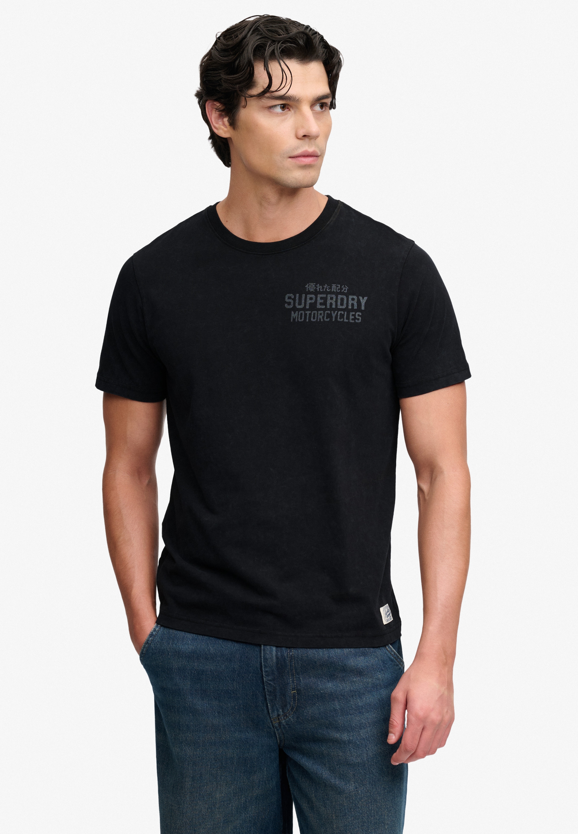 Image of Superdry Rundhalsshirt "VINTAGE BIKER TEE" Baumwolle, relaxed fit