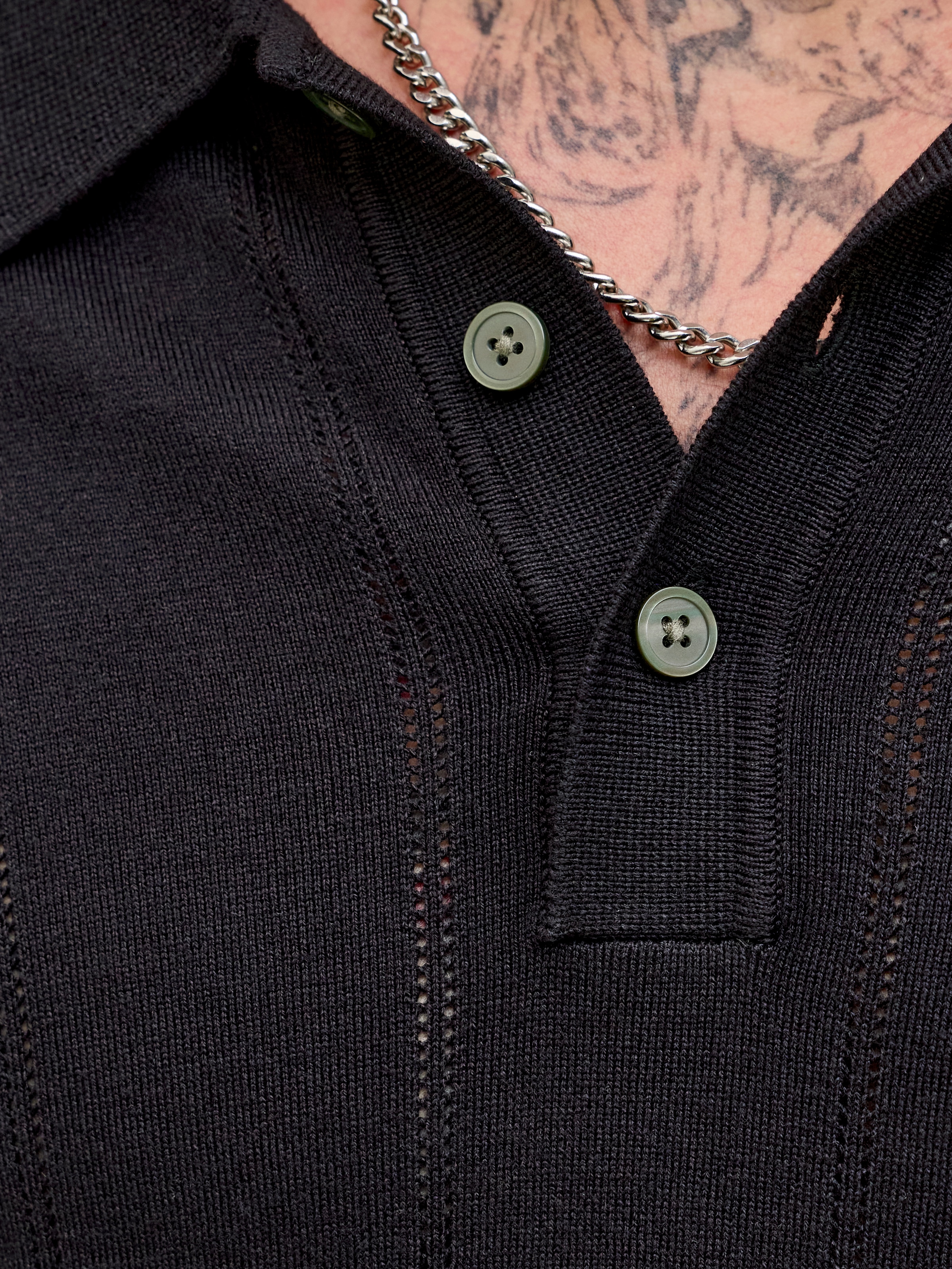 Jack & Jones Pull à col polo »JPRBLAWILLIAM STRUCTURE KNIT POLO SS SN« mélange viscose, coupe régulière