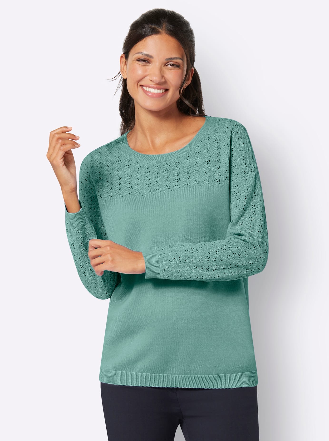 Classic Basics Rundhalspullover »Ajour-Pullover«