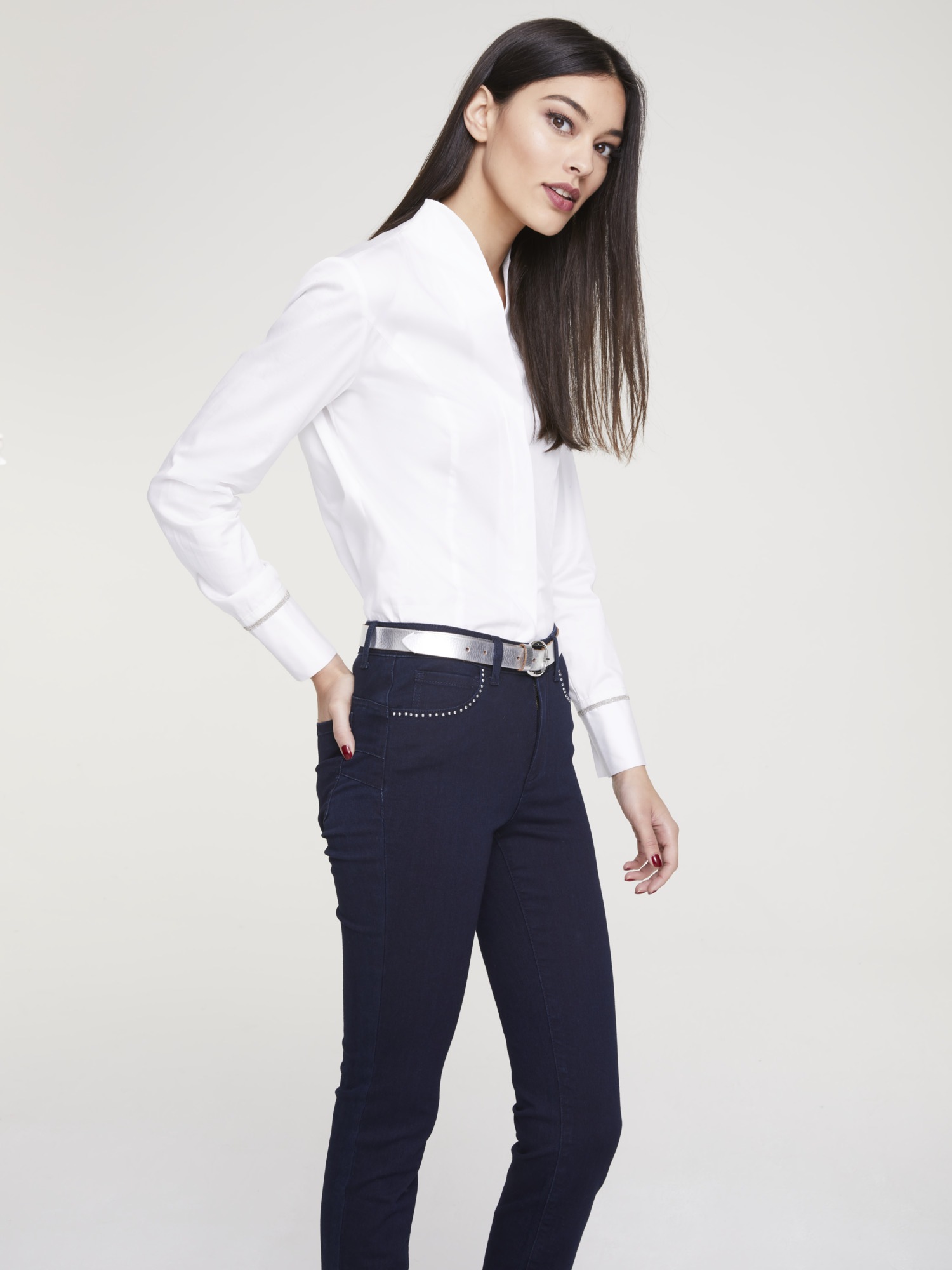 Bluse mit Stehkragen